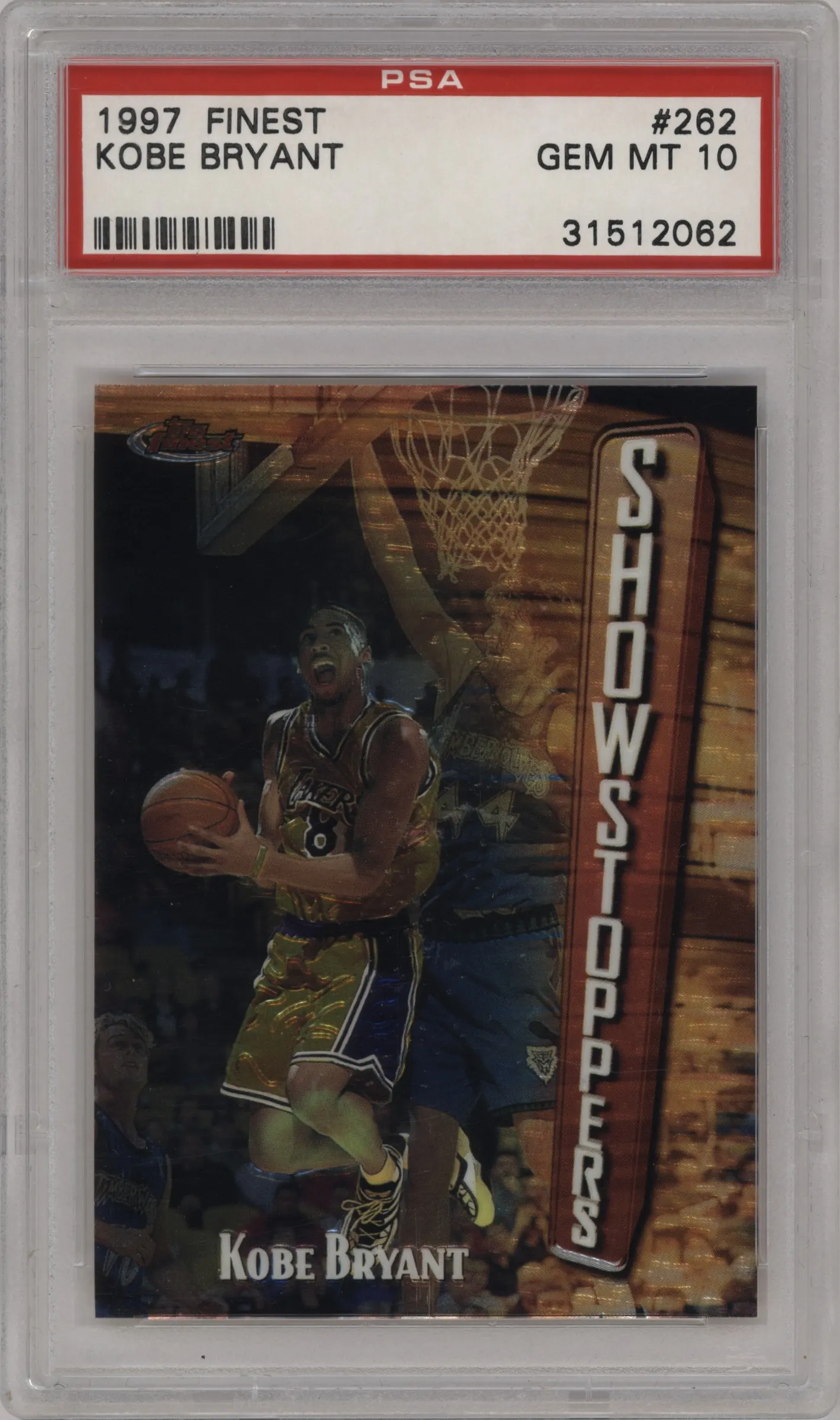 1997 Topps Finest Kobe Bryant #262 PSA 10