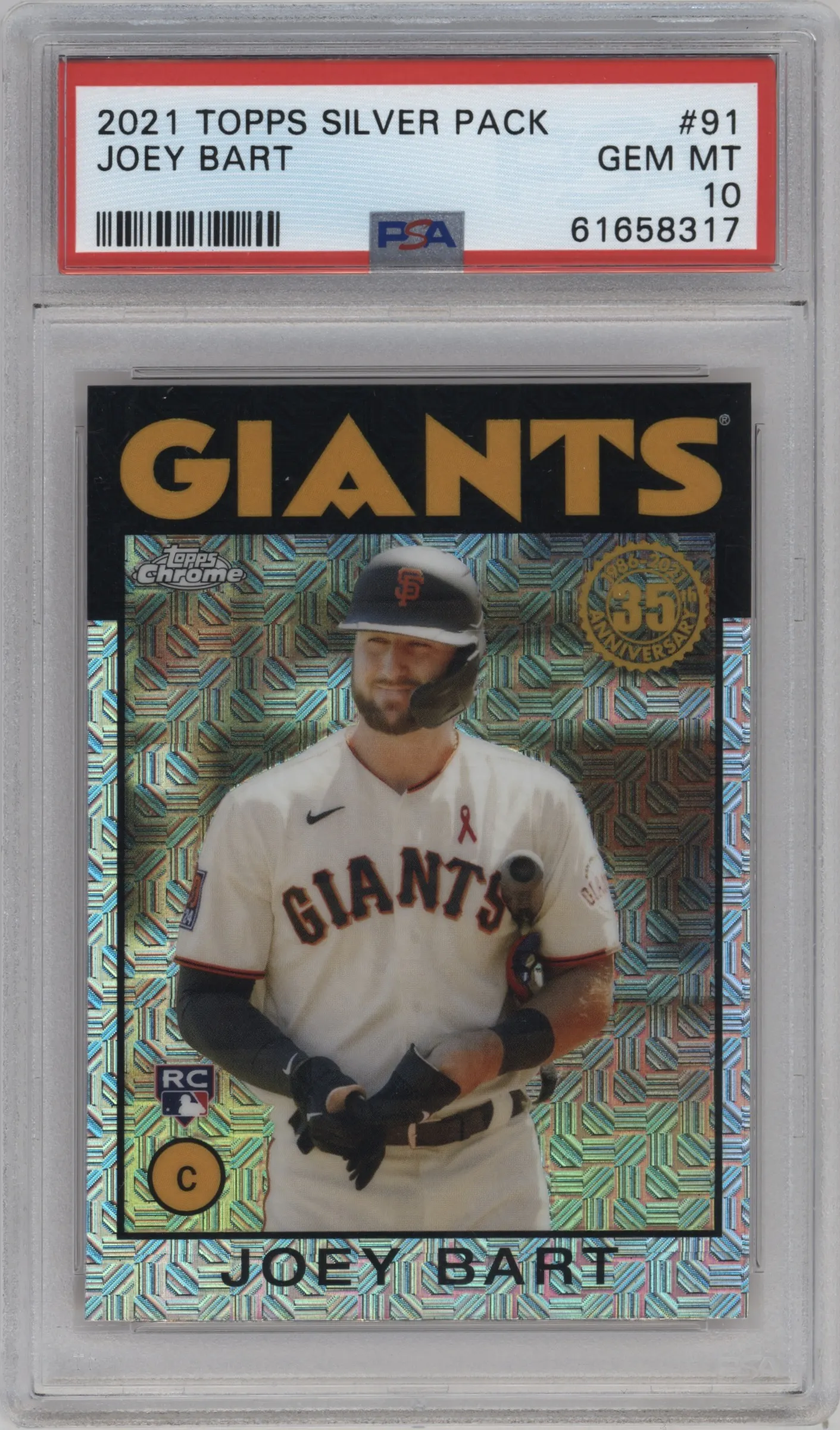 2021 Topps Silver Pack 1986 Topps Joey Bart #86BC-91 PSA 10
