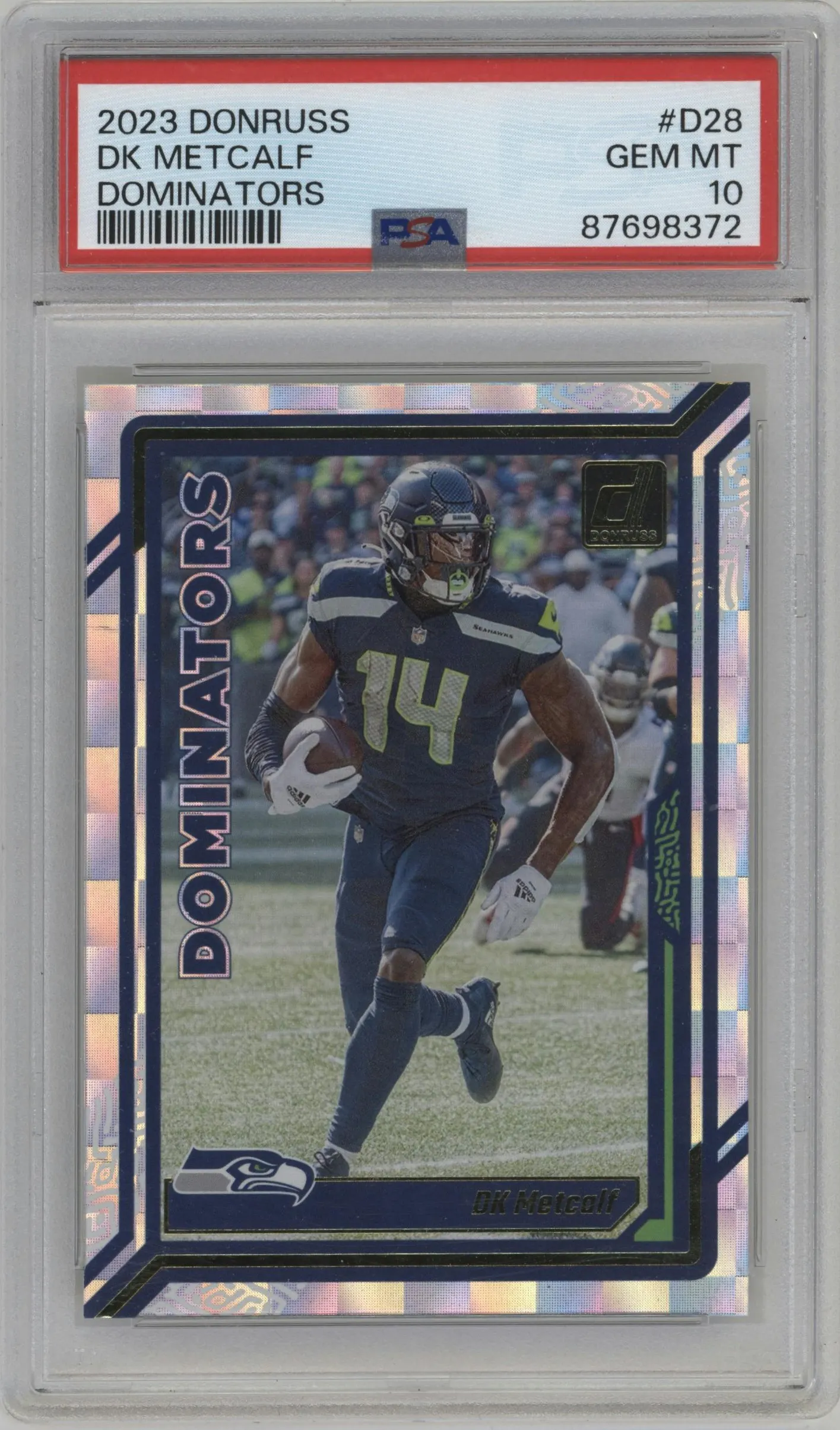 2023 Panini Donruss Dominators DK Metcalf #D-28 PSA 10