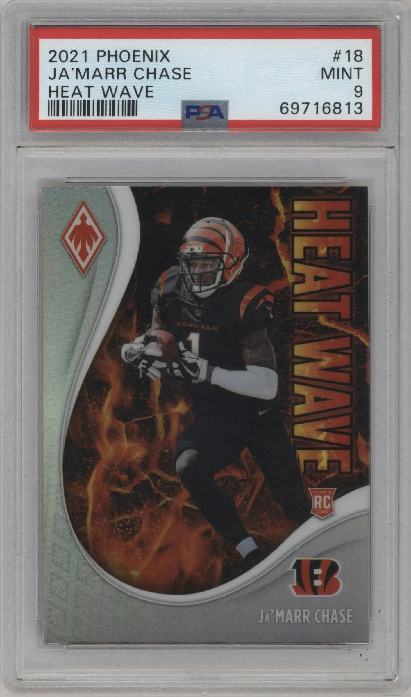 2021 Panini Phoenix Heat Wave Ja'Marr Chase #18 PSA 9