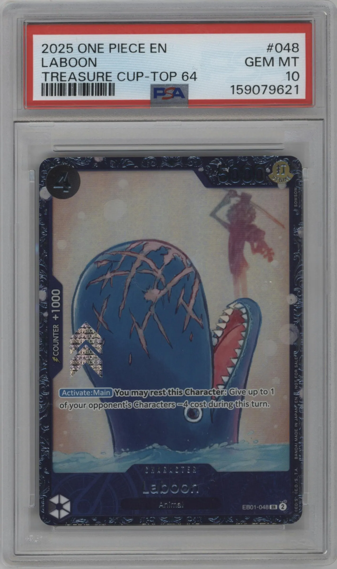 2025 One Piece Laboon Treasure Cup SR #EB01-048 SR PSA 10