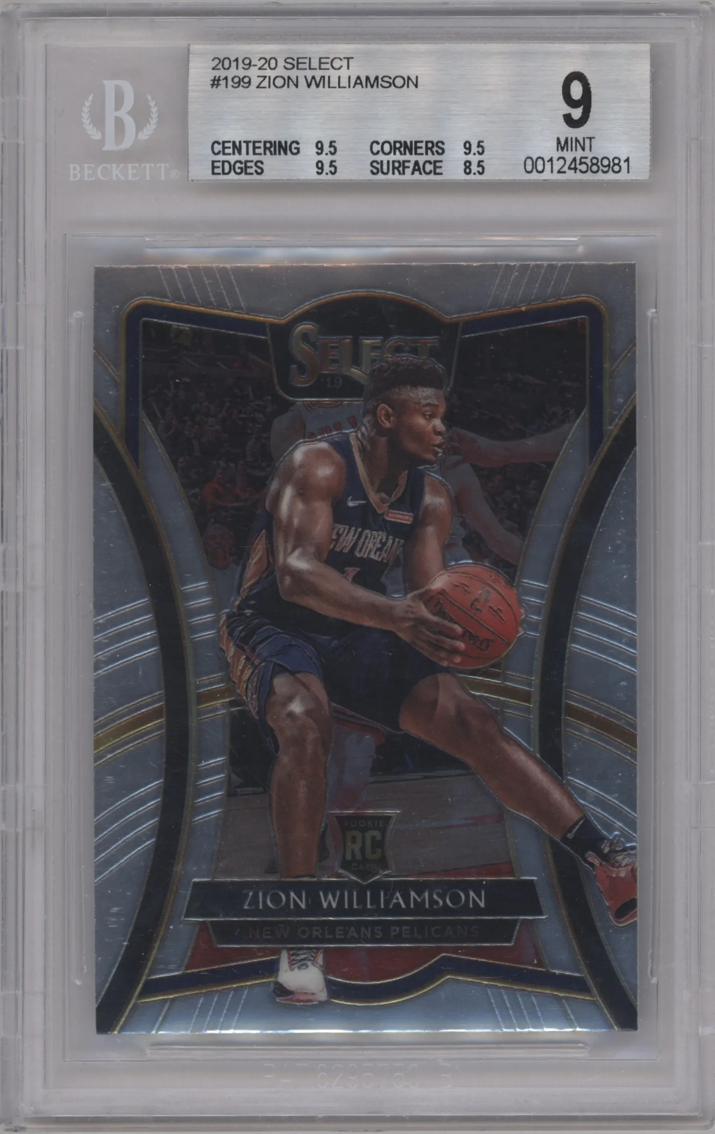 2019 Panini Select Pre.Lvl. Zion Williamson #199 BGS 9