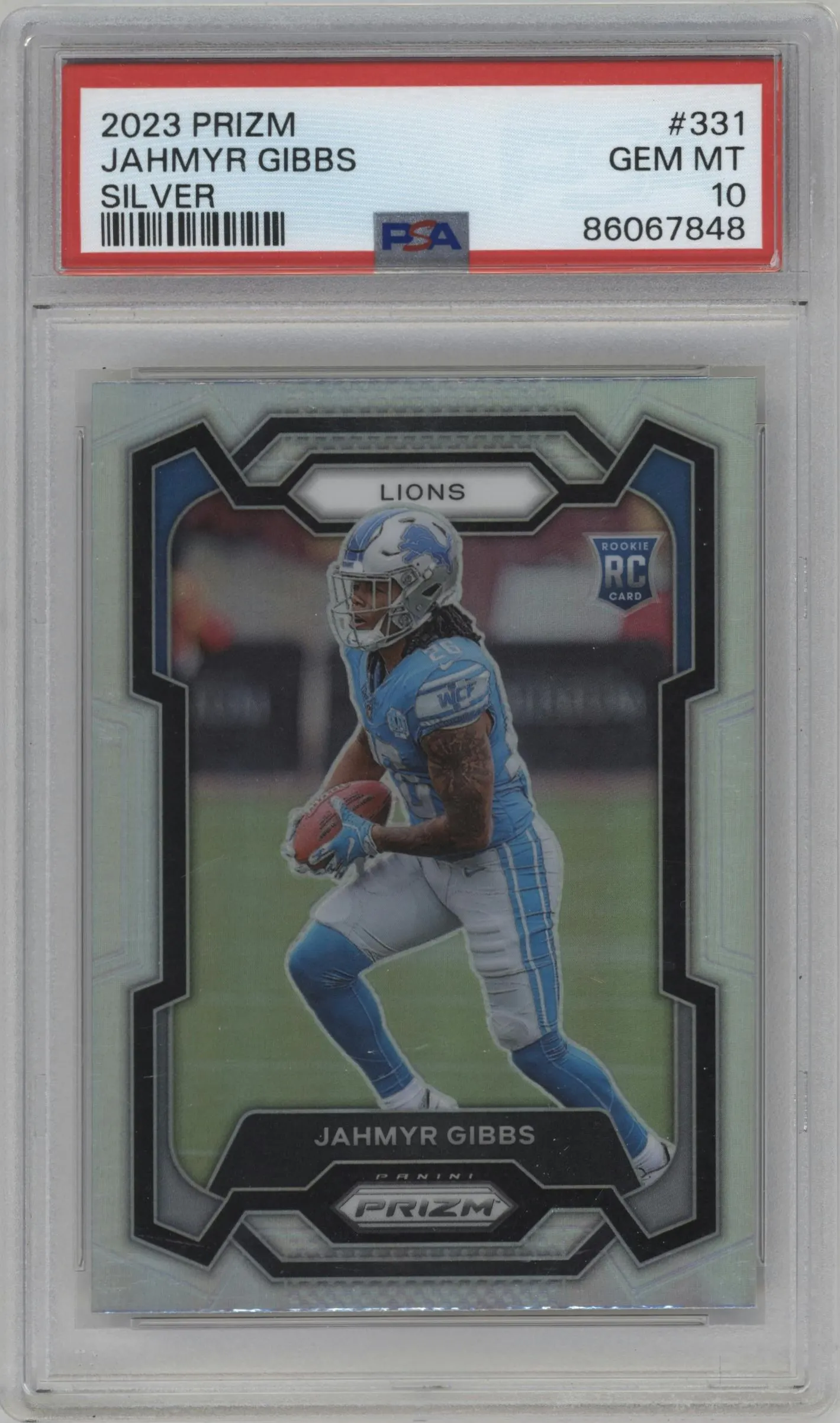 2023 Panini Prizm Jahmyr Gibbs Silver Prizm #331 PSA 10