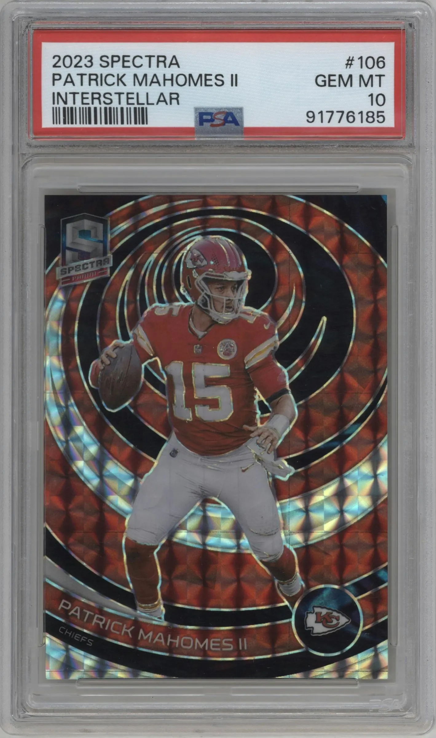 2023 Panini Spectra Patrick Mahomes II Interstellar #106 PSA 10