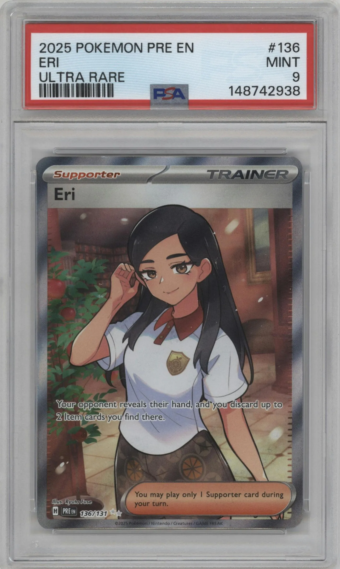 2025 Pokemon SV Prismatic Evolutions Eri #136 PSA 9