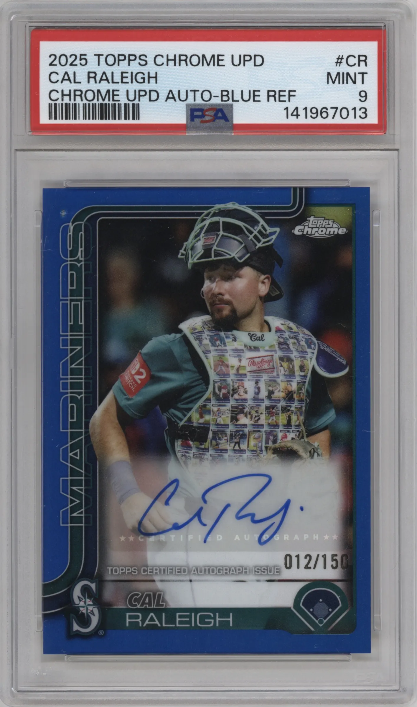2025 Topps Chrome Update Auto Cal Raleigh Blue Refractor #AC-CR PSA 9