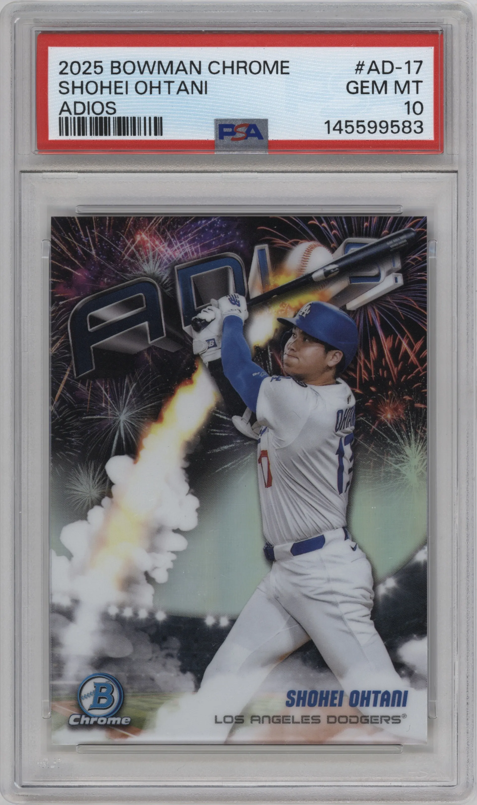 2025 Bowman Chrome Adios Shohei Ohtani #AD-17 PSA 10