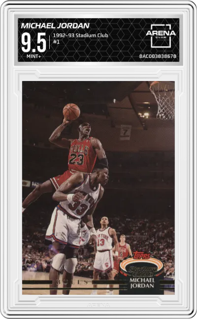 1992 Topps Stadium Club Michael Jordan #1 ARENA CLUB 9.5