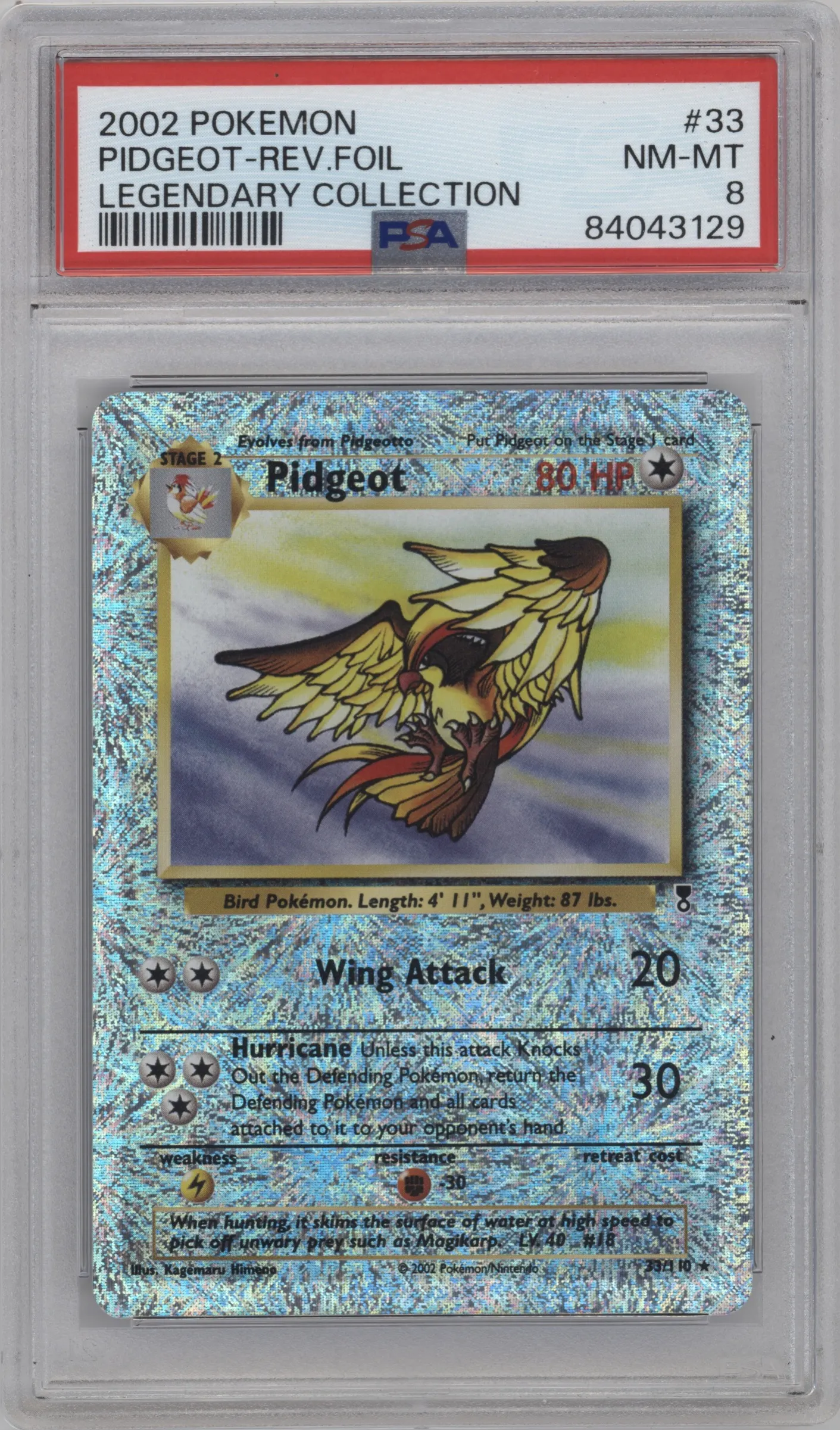 2002 Pokemon Legendary Collection Pidgeot #33 PSA 8
