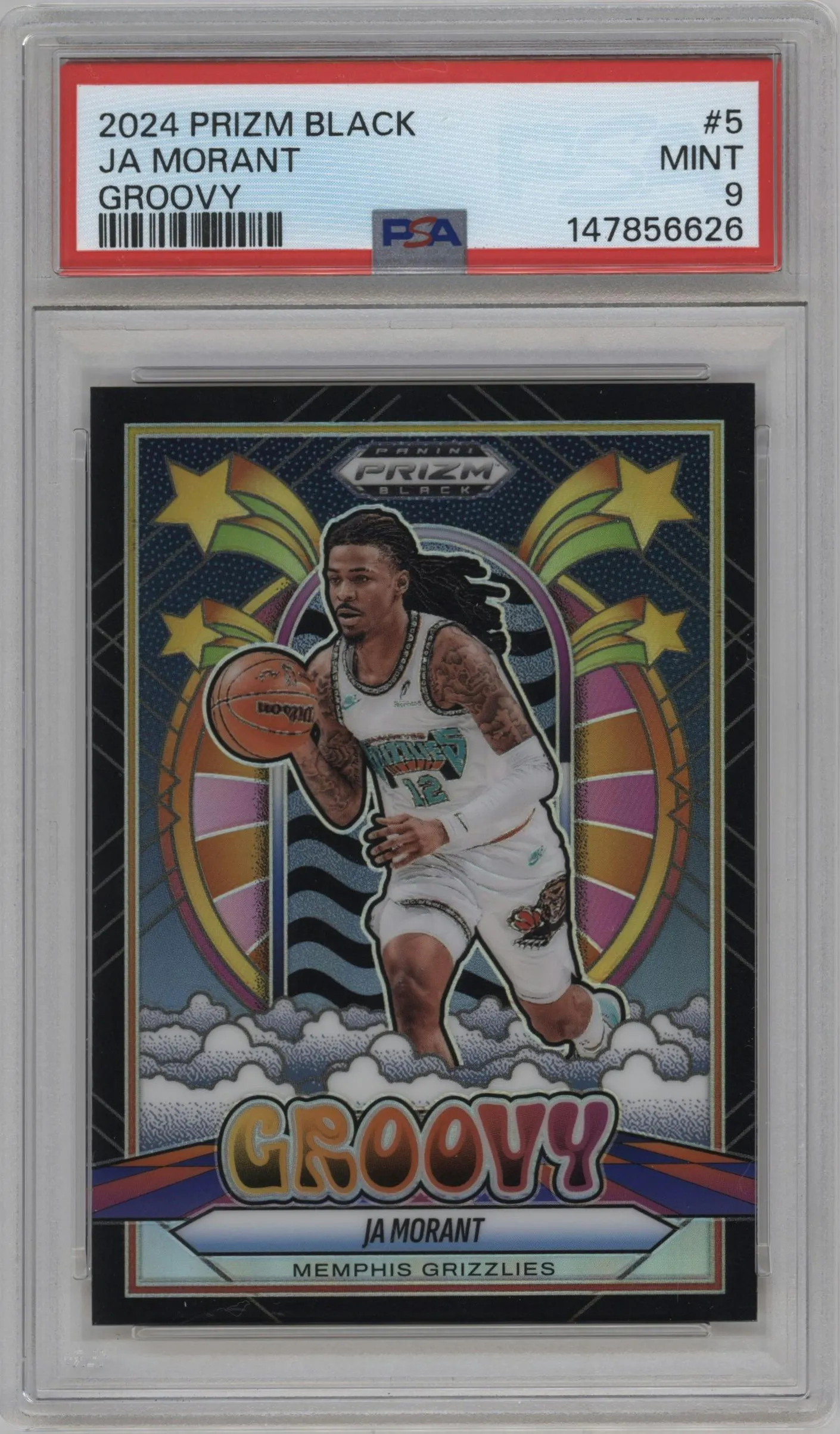 2024 Panini Prizm Black Groovy Ja Morant #5 PSA 9