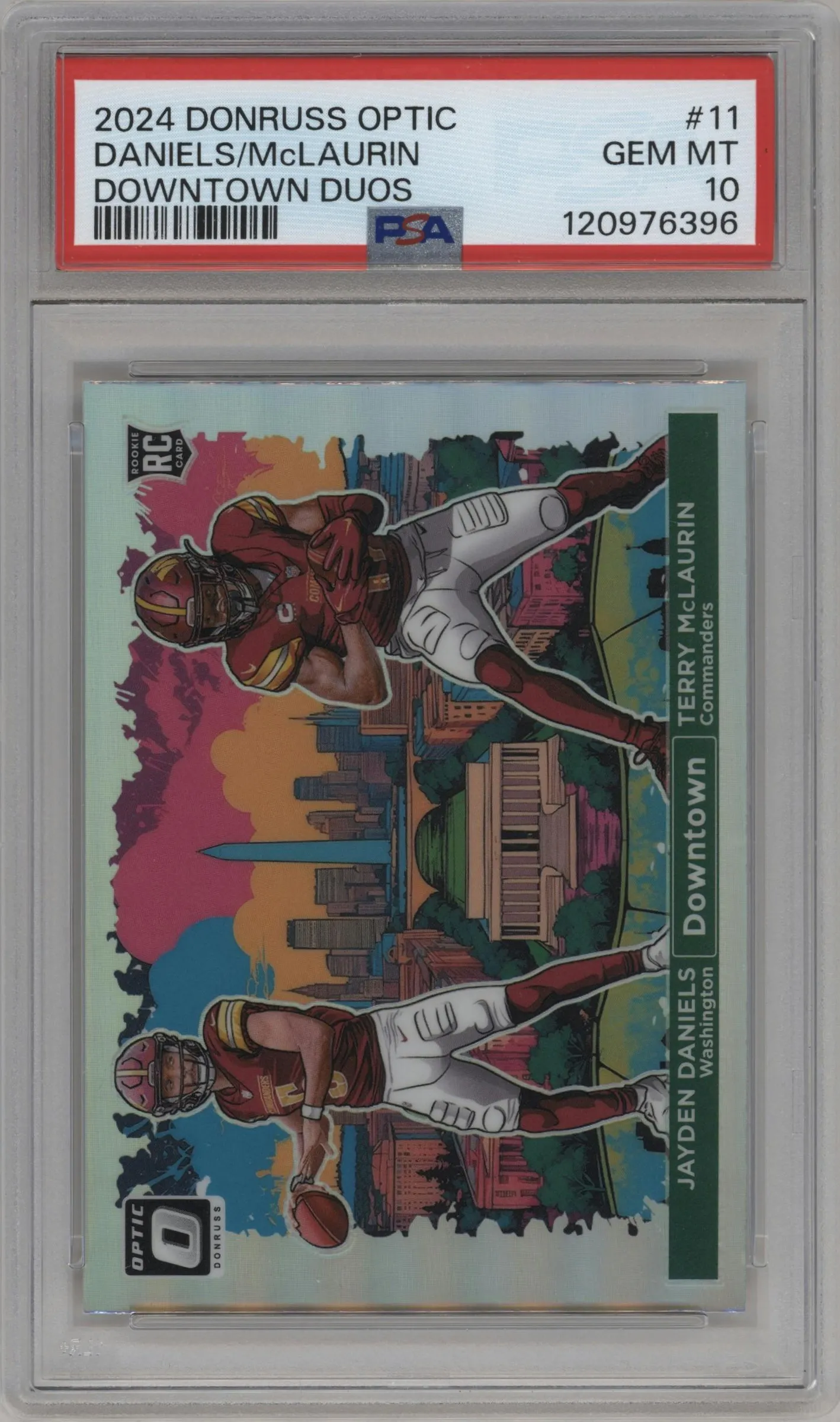 2024 Donruss Optic Downtown Duos Jayden Daniels/Terry McLaurin #11 PSA 10