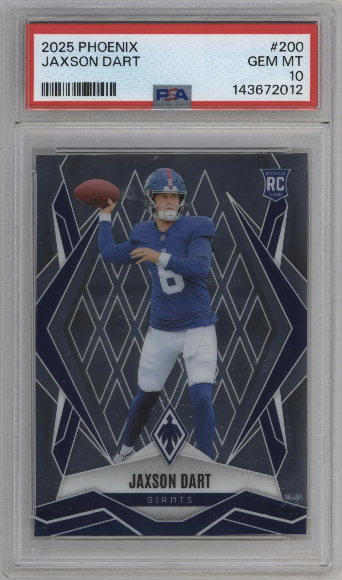 2025 Panini Phoenix Jaxson Dart #200 PSA 10