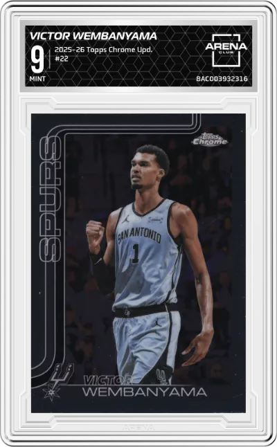 2025 Topps Chrome Update Victor Wembanyama #22 ARENA CLUB 9