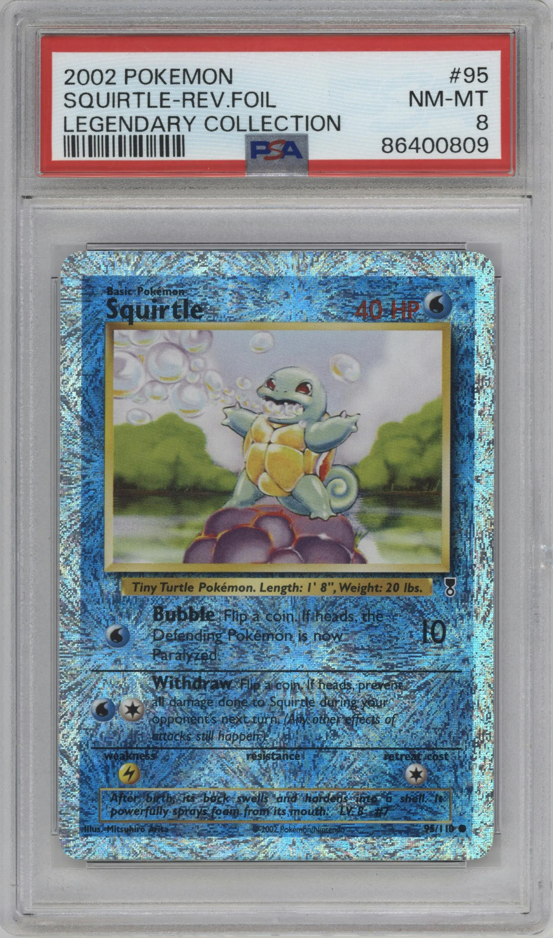 2002 Pokemon Legendary Collection Squirtle #95 PSA 8