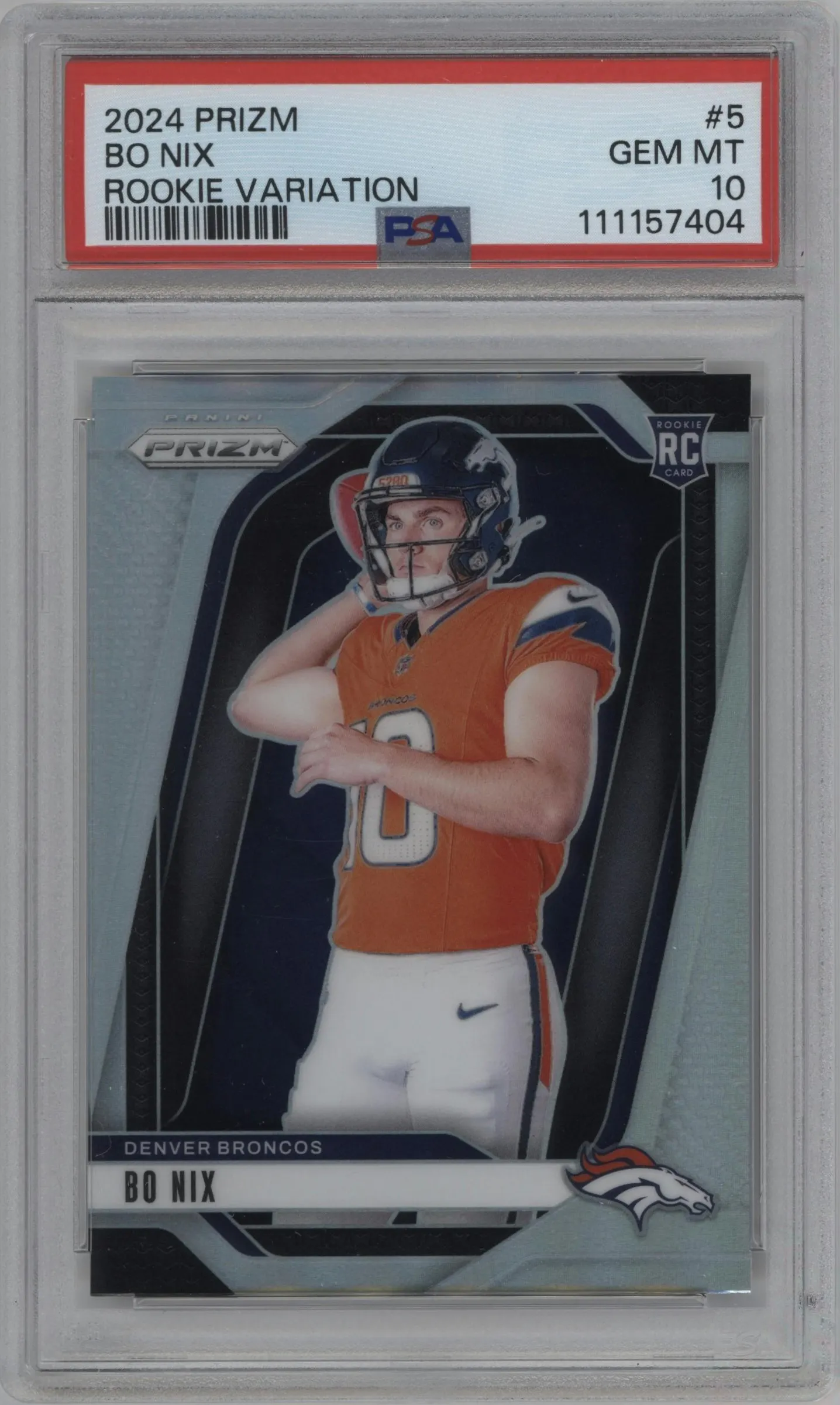 2024 Panini Prizm Rke.Var. Bo Nix #5 PSA 10
