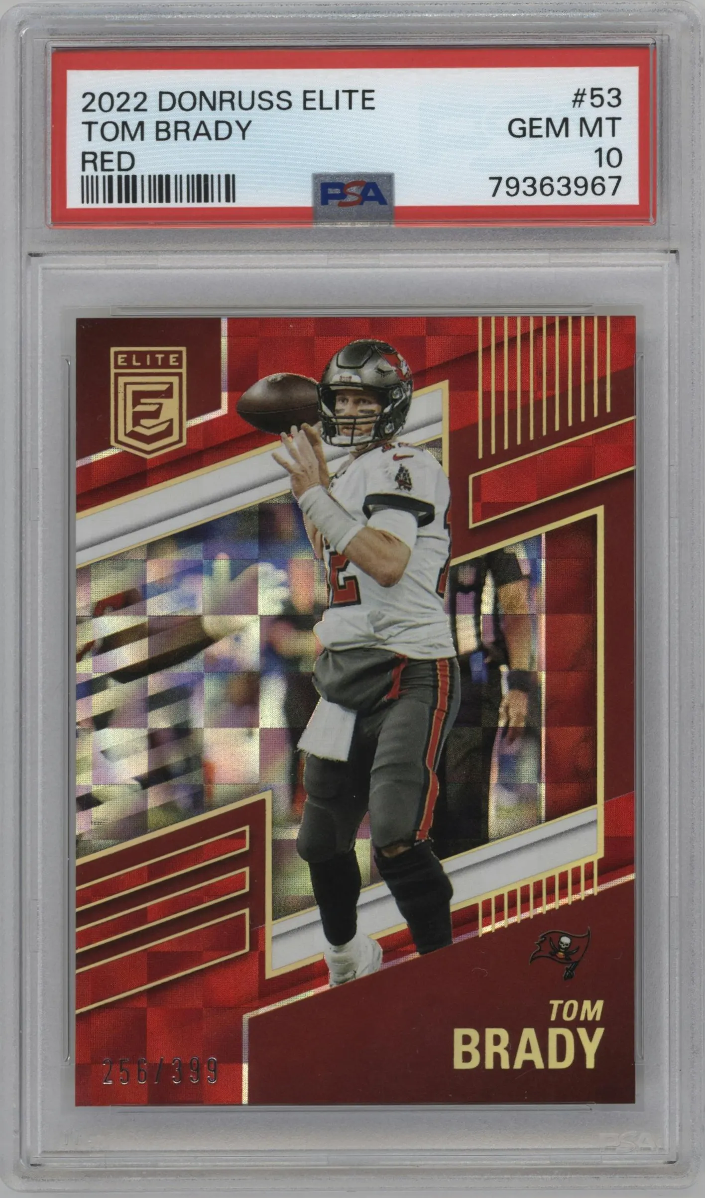 2022 Panini Donruss Elite Tom Brady Red #53 PSA 10