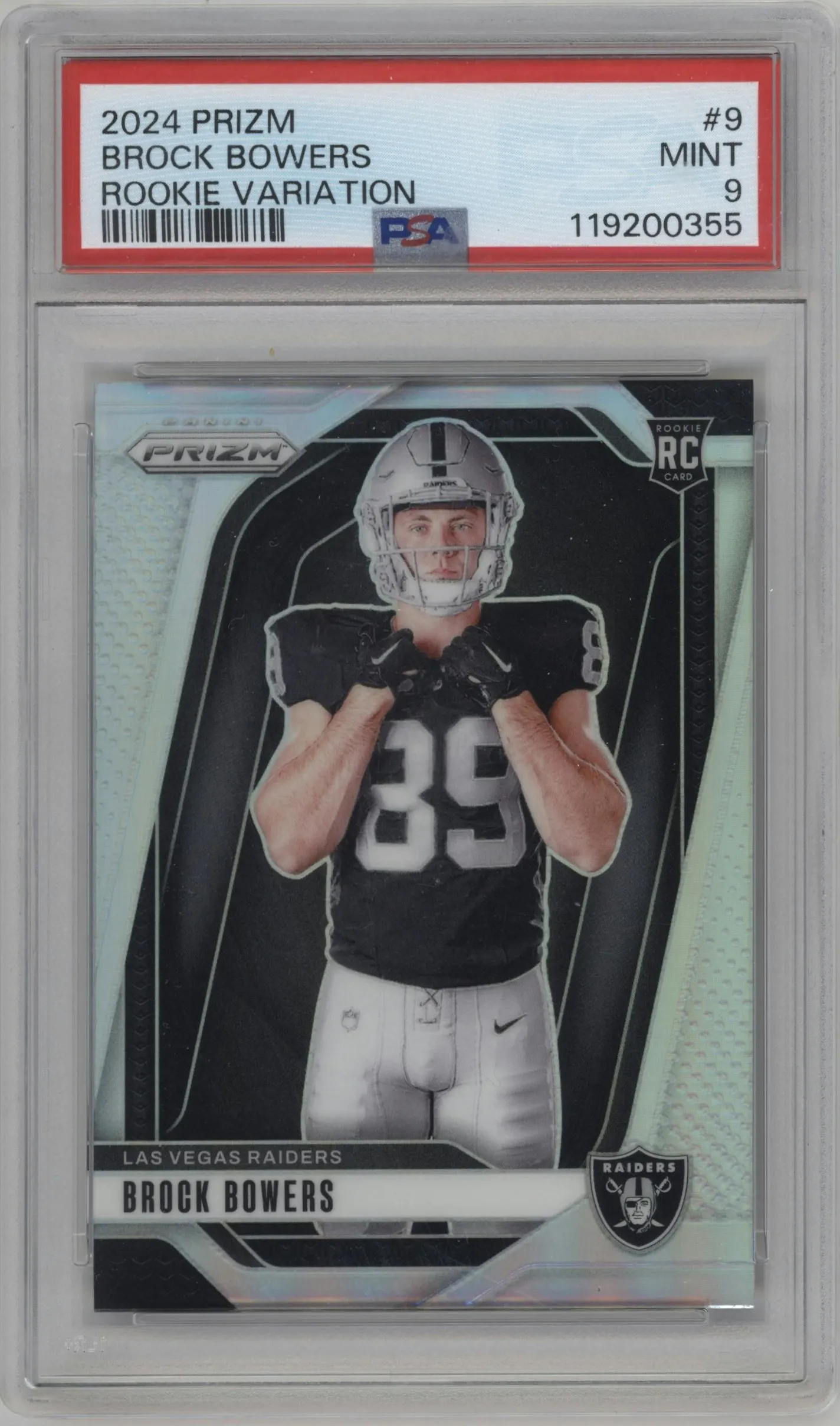 2024 Panini Prizm Rke.Var. Brock Bowers #9 PSA 9