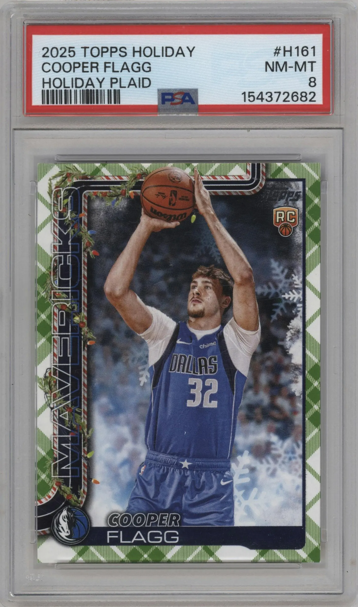 2025 Topps Holiday Cooper Flagg Plaid #H161 PSA 8