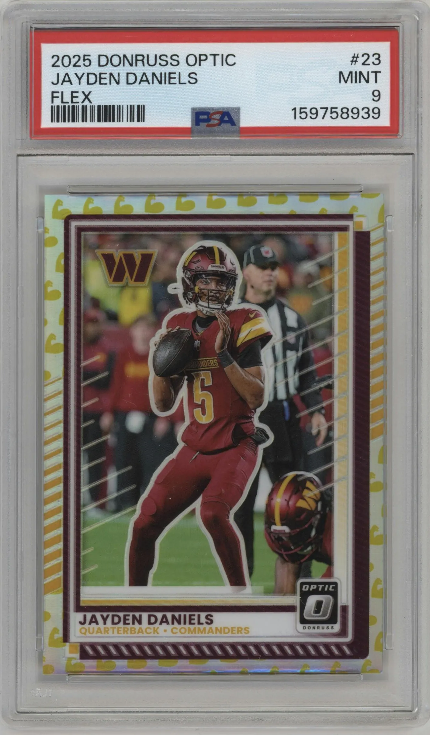 2025 Donruss Optic Jayden Daniels Flex #23 PSA 9