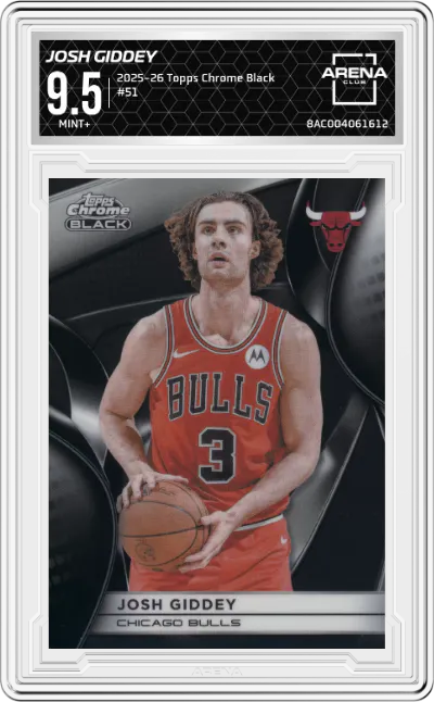 2025 Topps Chrome Black Josh Giddey #51 ARENA CLUB 9.5