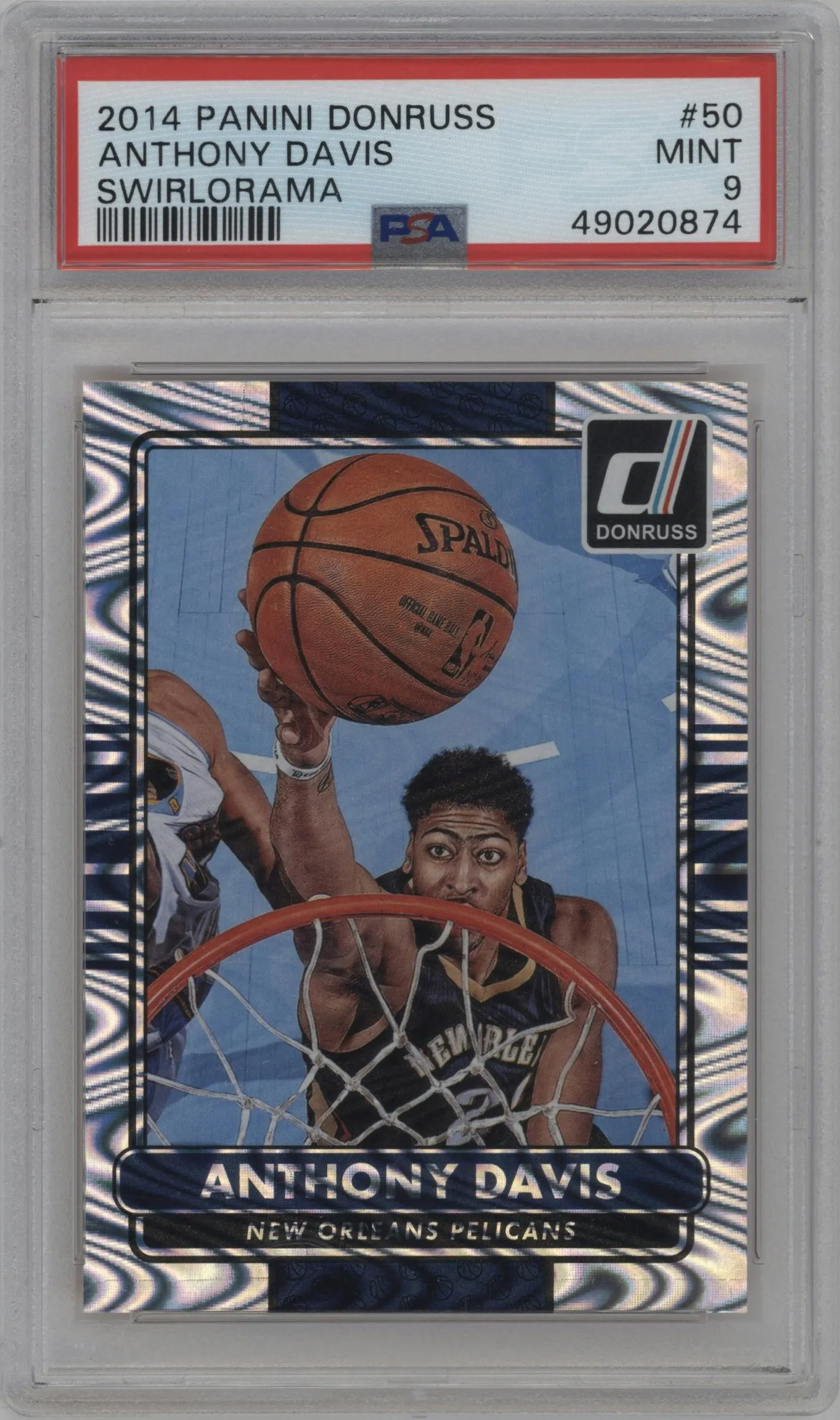 2014 Panini Donruss Anthony Davis Swirlorama #50 PSA 9