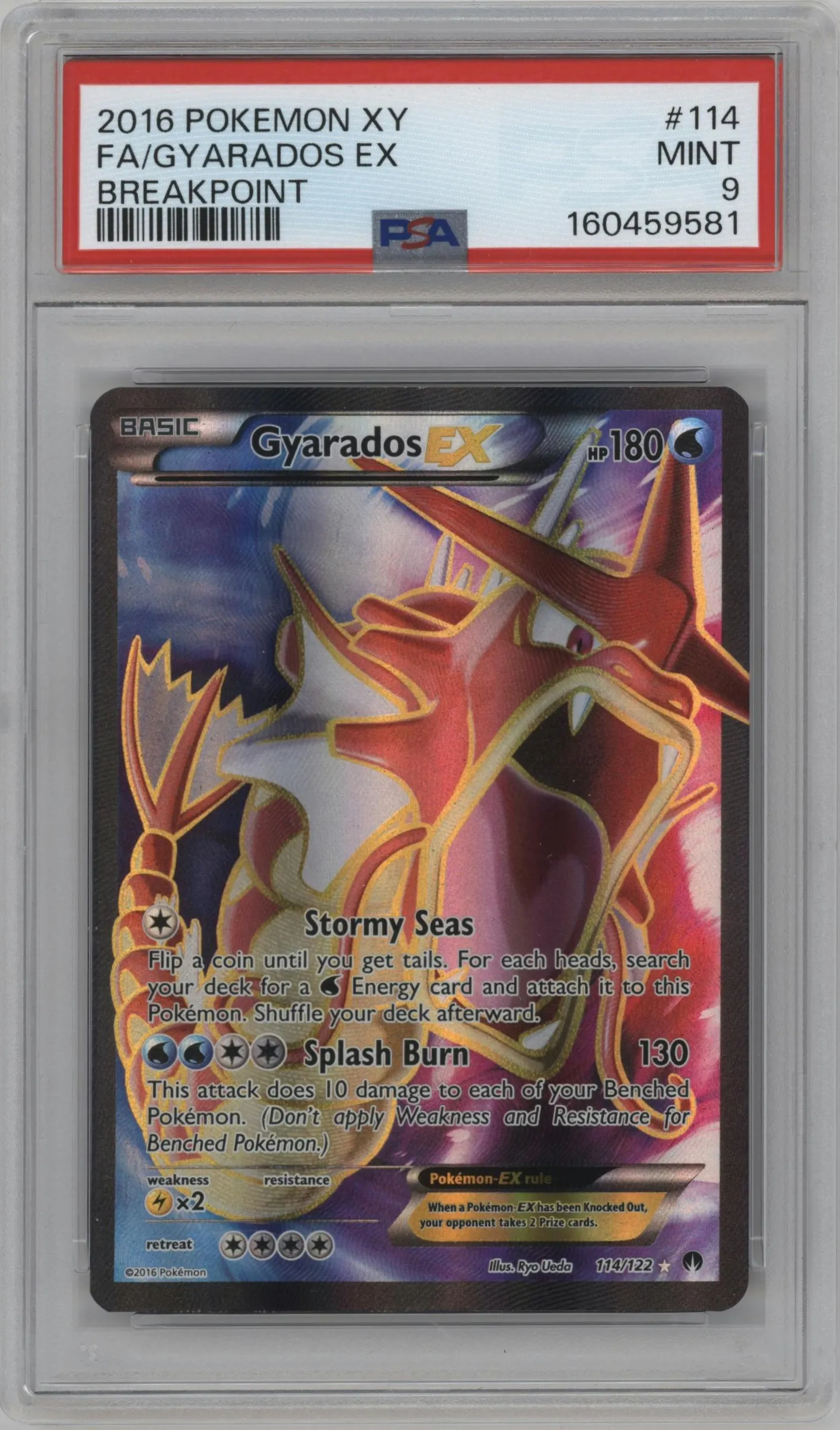 2016 Pokemon XY Breakpoint Gyarados EX #114 PSA 9