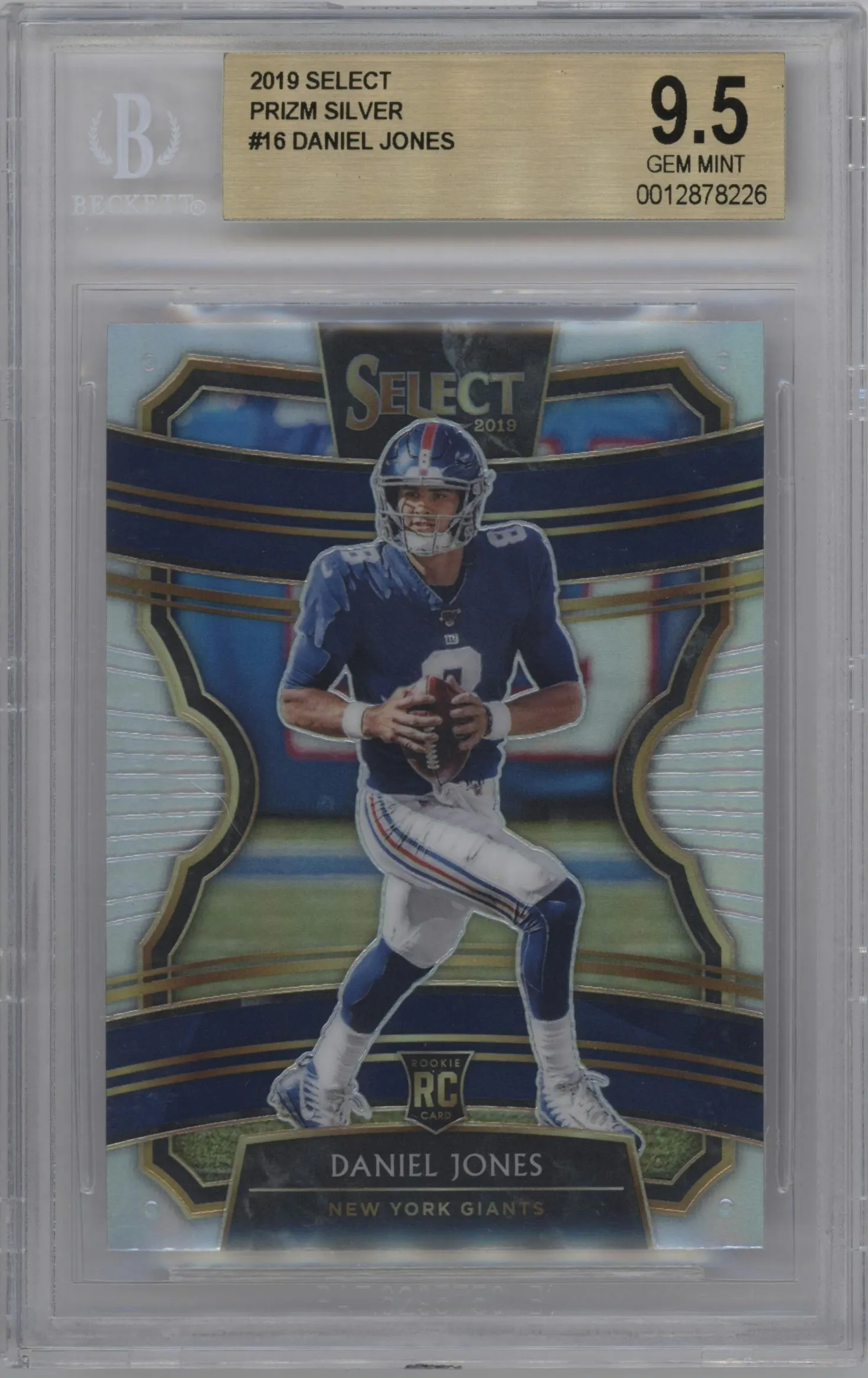 2019 Panini Select Daniel Jones Silver Prizm #16 BGS 9.5