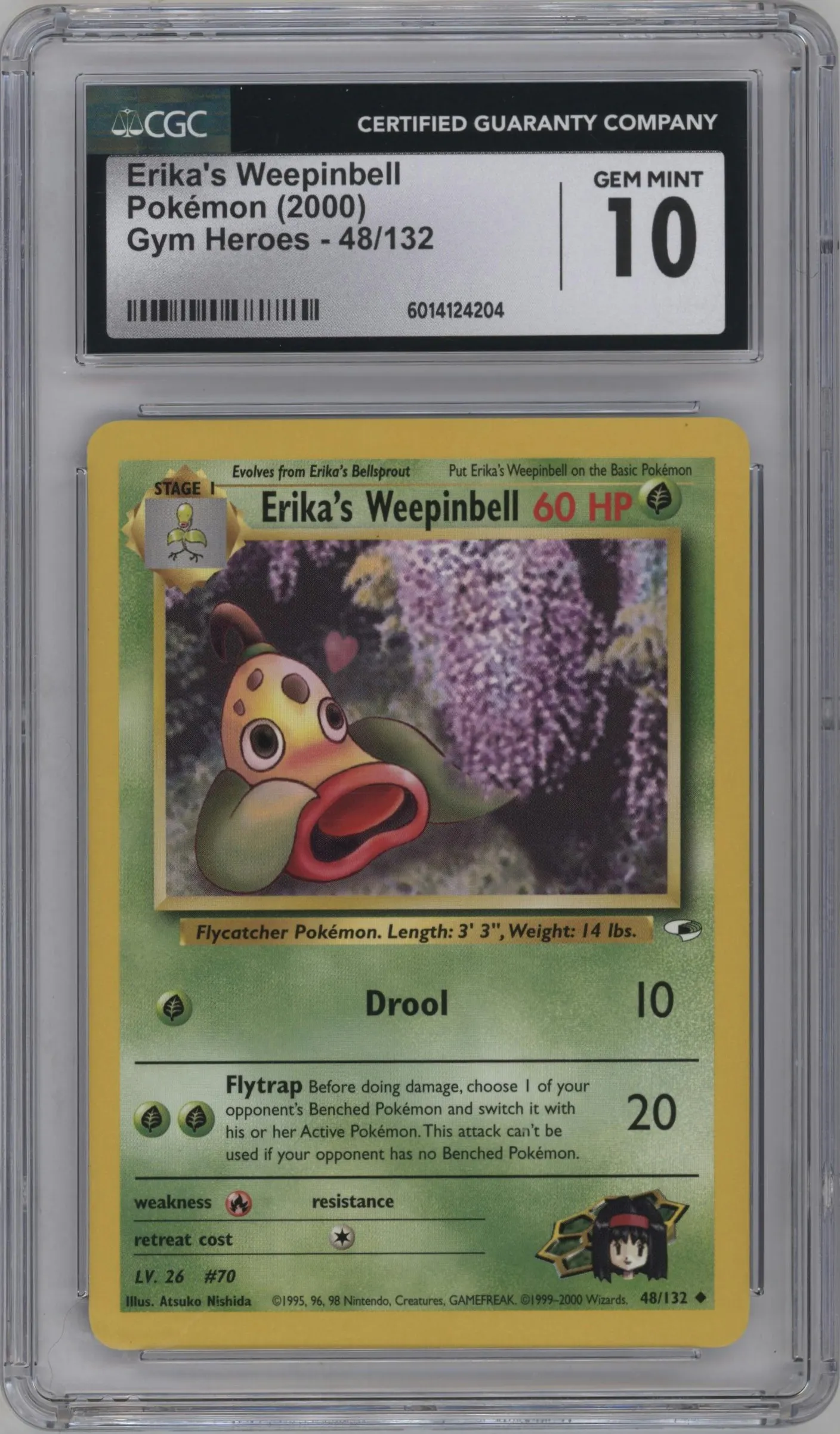2000 Pokemon GH Gym Heroes Erika's Weepinbell #48 CGC 10