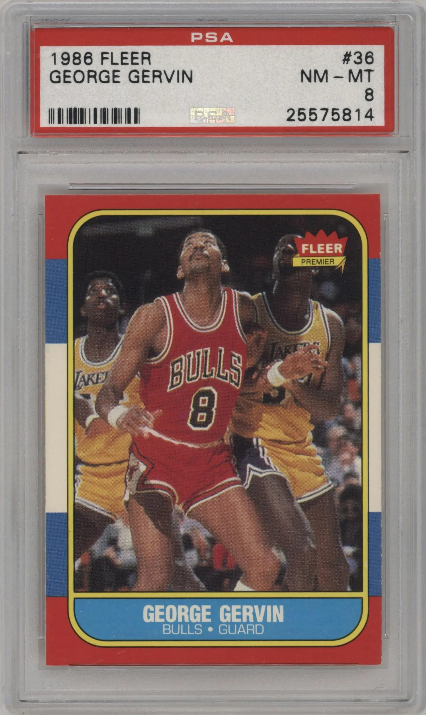 1986 Fleer George Gervin #36 PSA 8