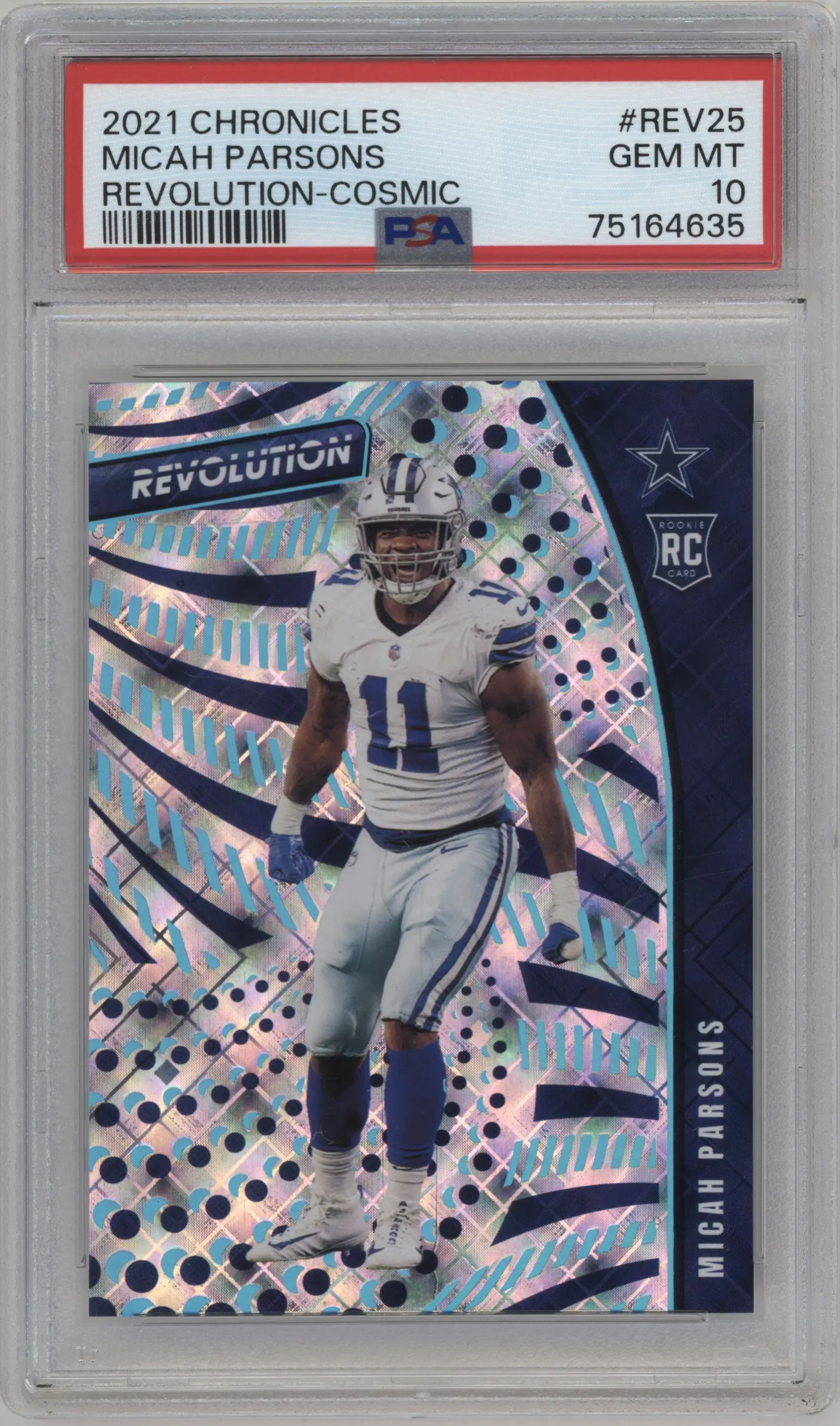 2021 Panini Chronicles Revolution Micah Parsons Cosmic #REV-25 PSA 10