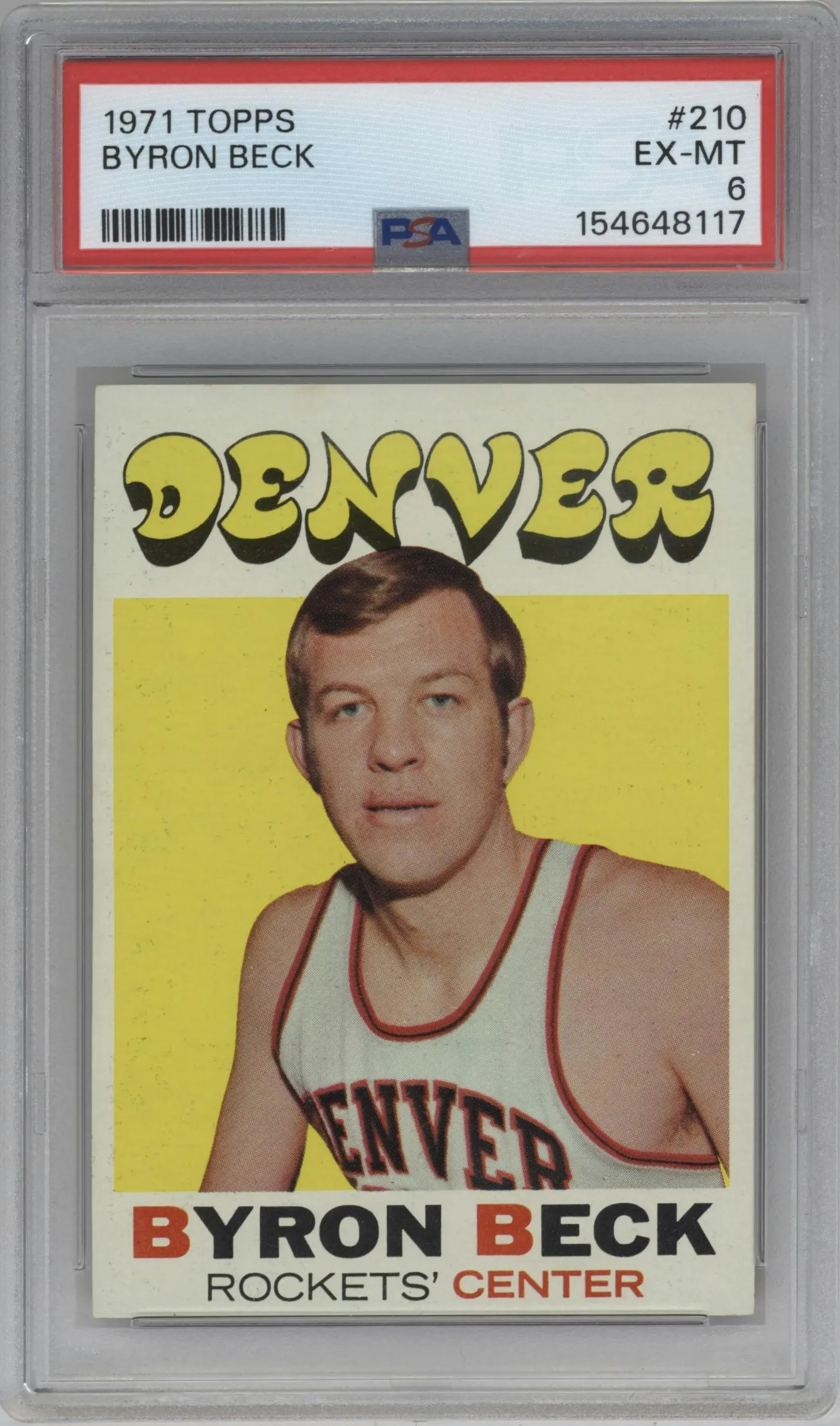 1971 Topps Byron Beck #210 PSA 6