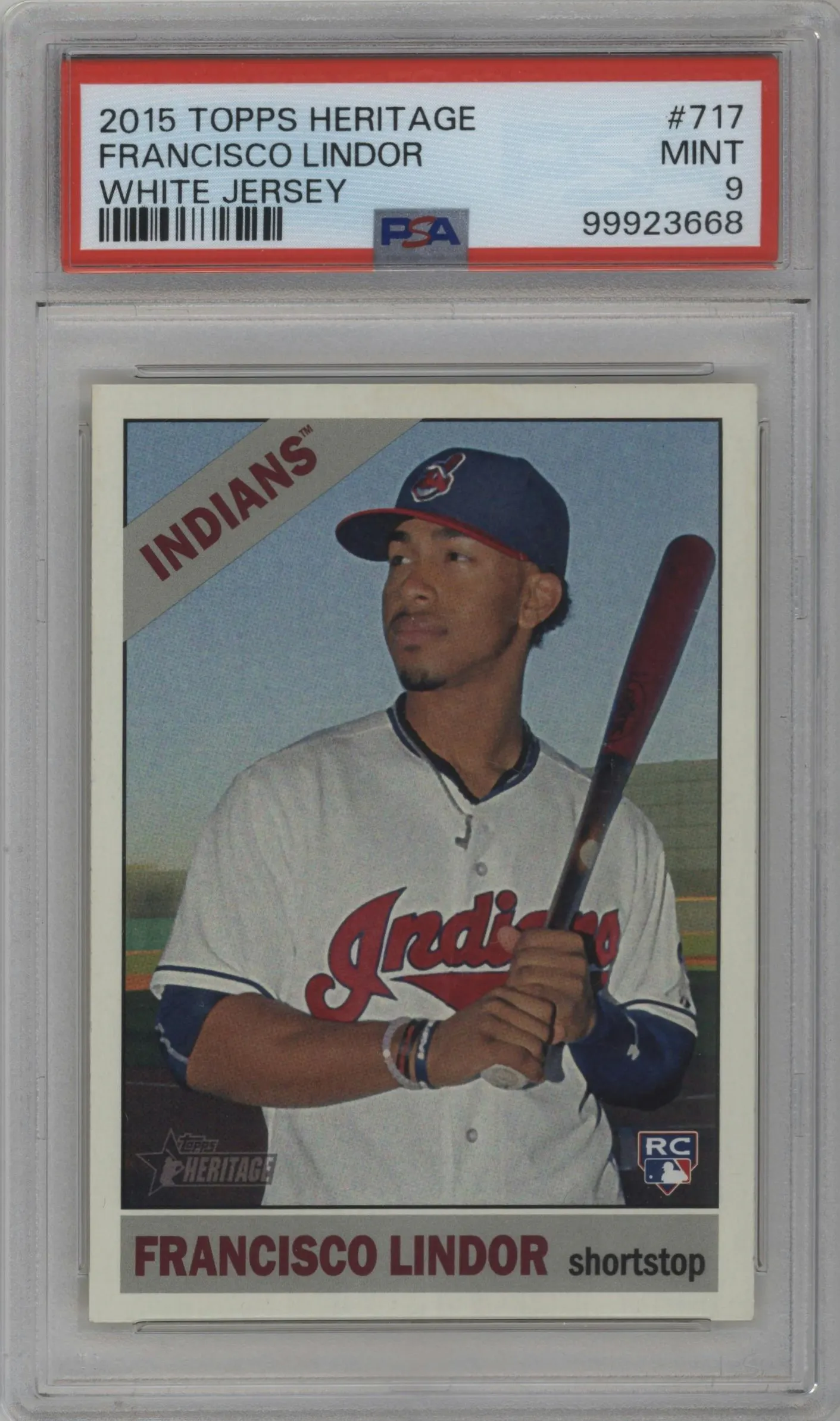 2015 Topps Heritage High Number SP Francisco Lindor #717 PSA 9