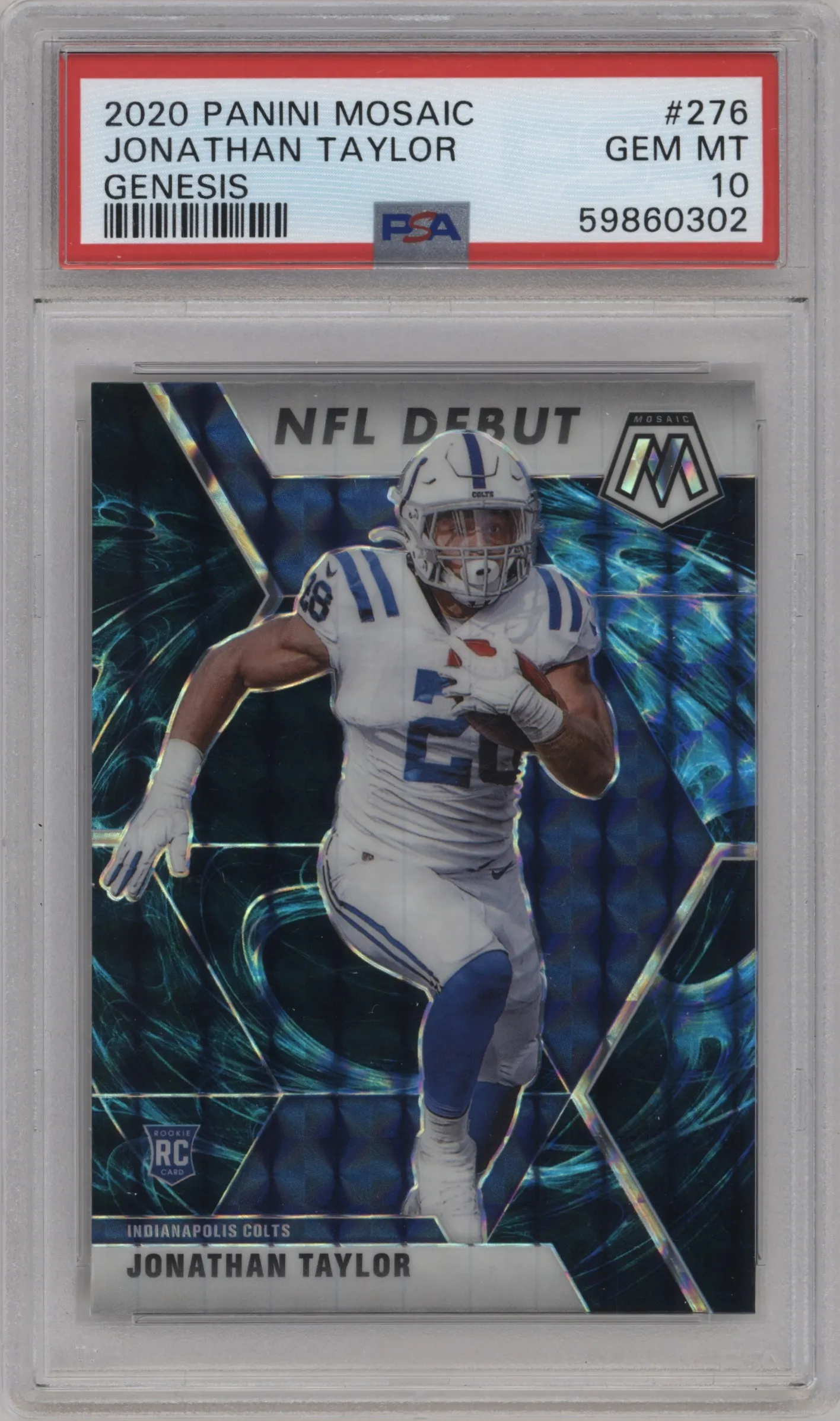 2020 Panini Mosaic Jonathan Taylor Genesis #276 PSA 10
