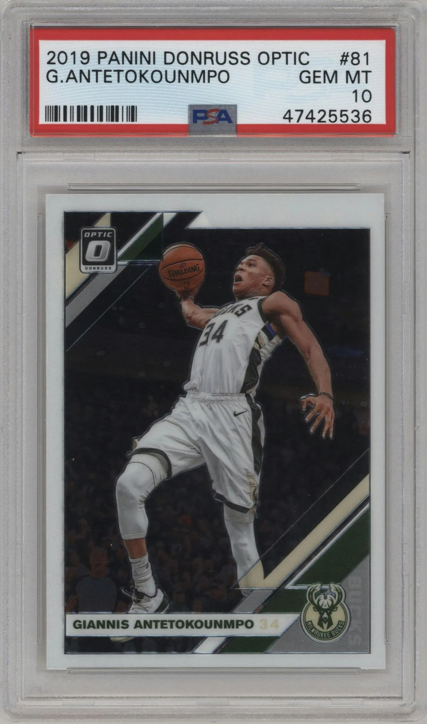 2019 Panini Donruss Optic Giannis Antetokounmpo #81 PSA 10