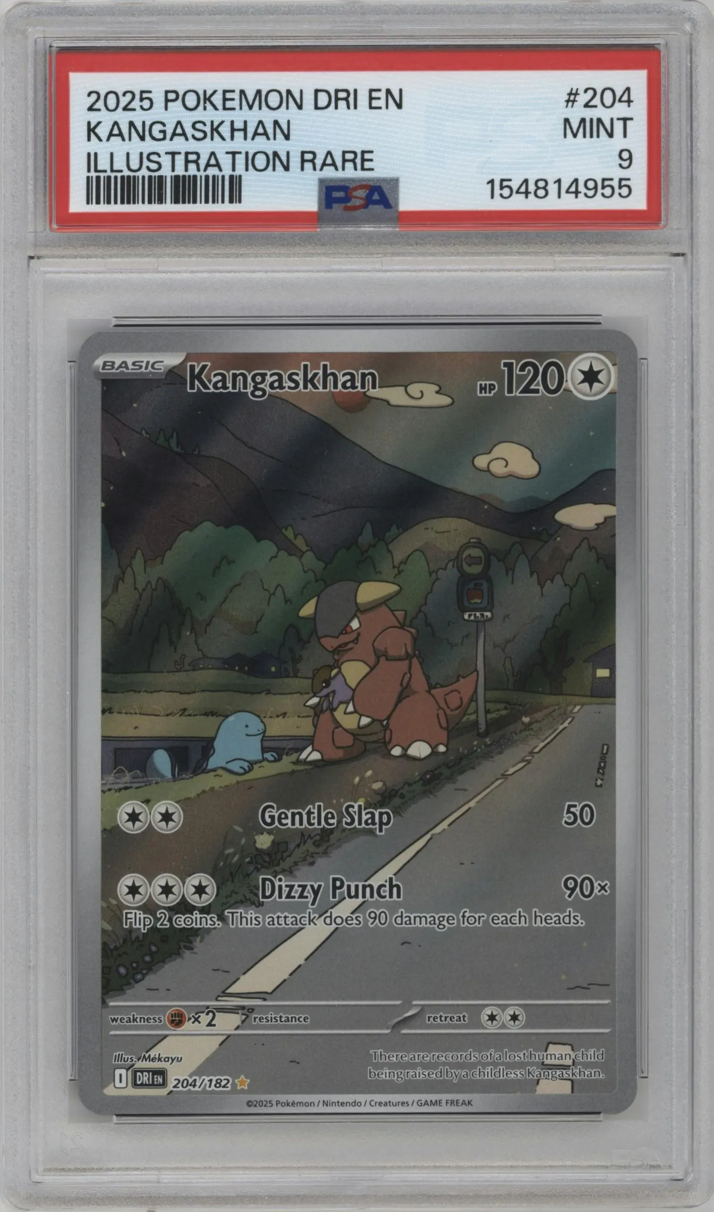2025 Pokemon SV Destined Rivals Kangaskhan #204 PSA 9