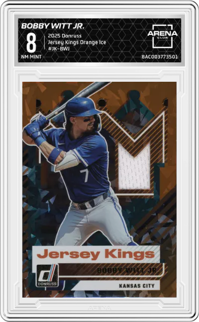 2025 Donruss Jersey Kings Bobby Witt Jr. Orange Ice #JK-BWJ ARENA CLUB 8
