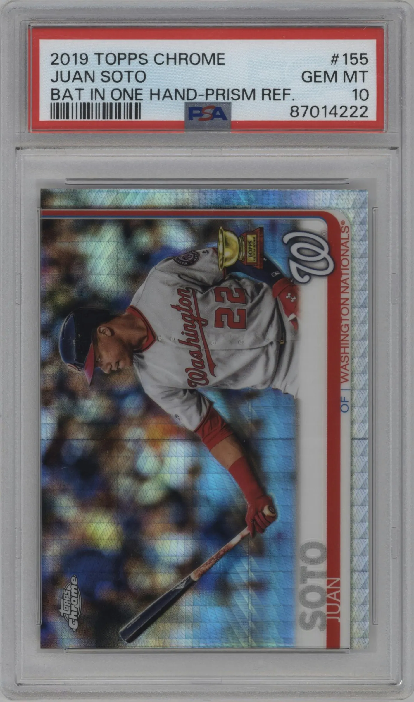 2019 Topps Chrome Juan Soto Prism Refractor #155 PSA 10