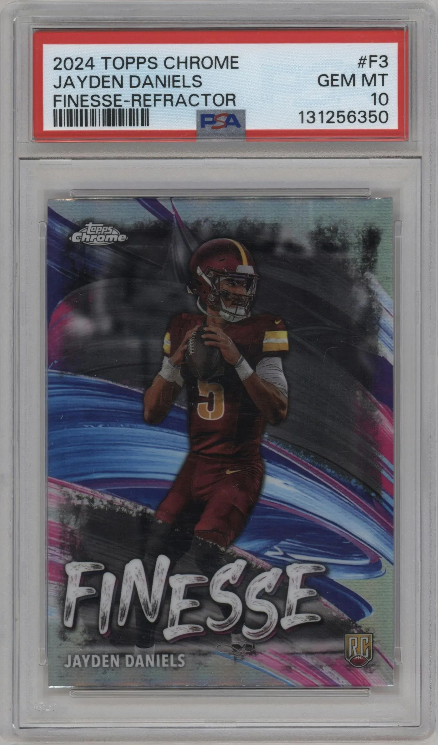2024 Topps Chrome Finesse Jayden Daniels Refractor PSA 10