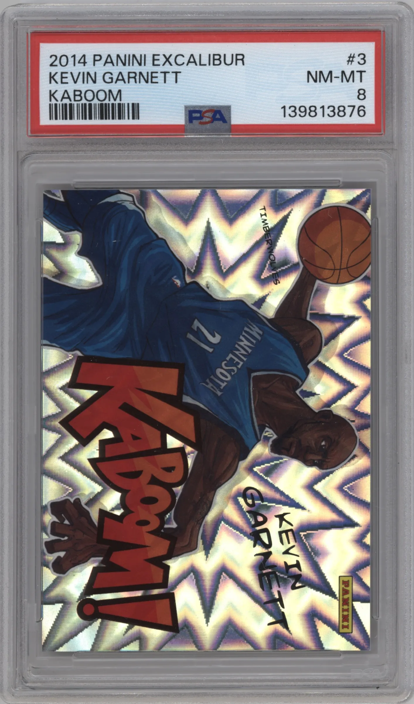 2014 Panini Excalibur Kaboom! Kevin Garnett #3 PSA 8