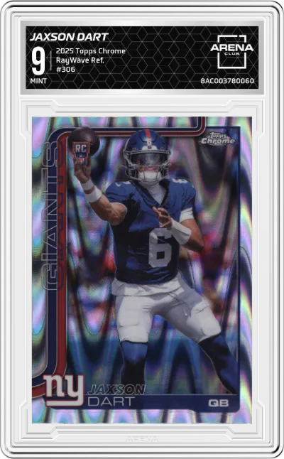 2025 Topps Chrome Jaxson Dart RayWave Refractor #306 ARENA CLUB 9