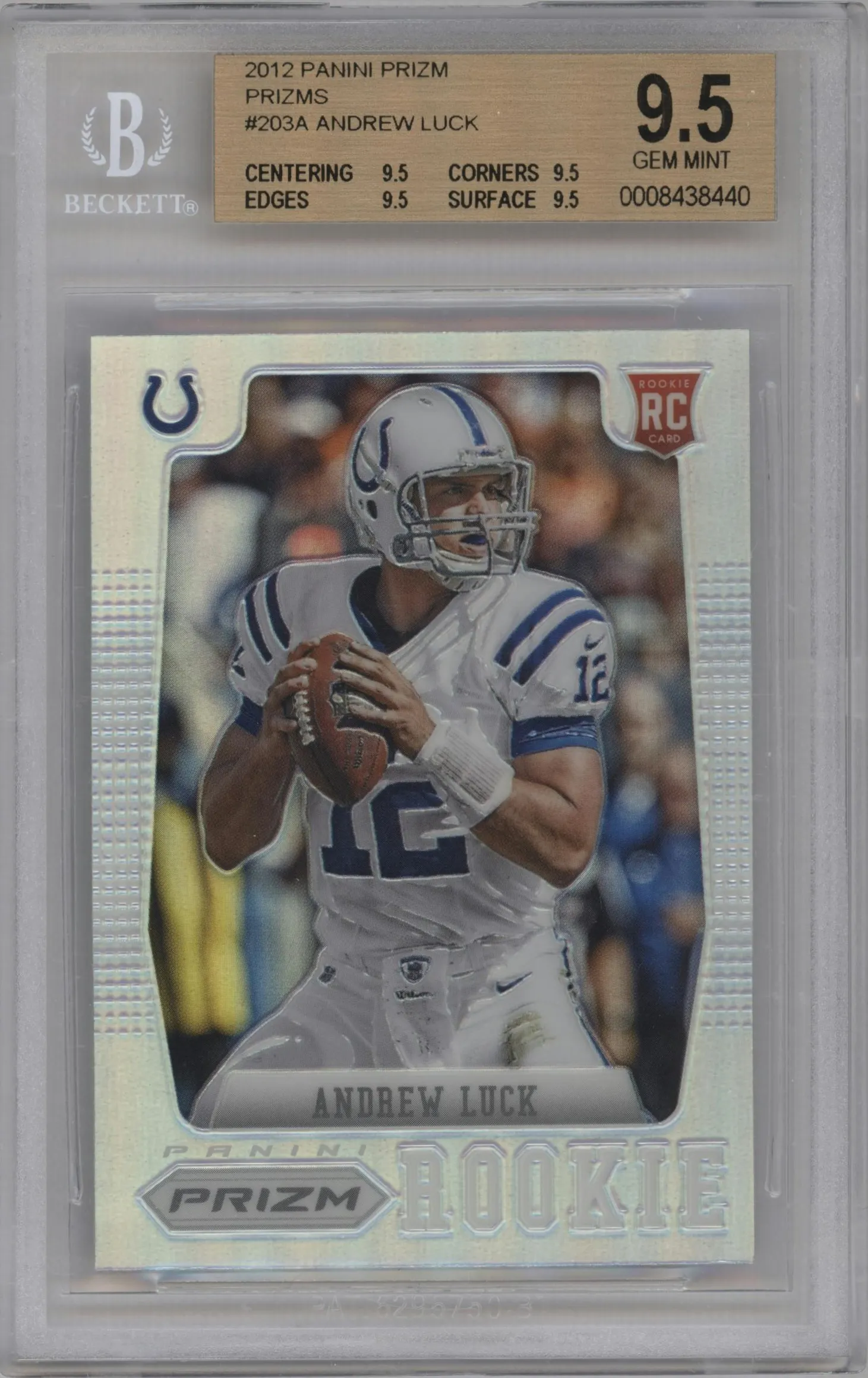 2012 Panini Prizm Andrew Luck Prizm #203 BGS 9.5