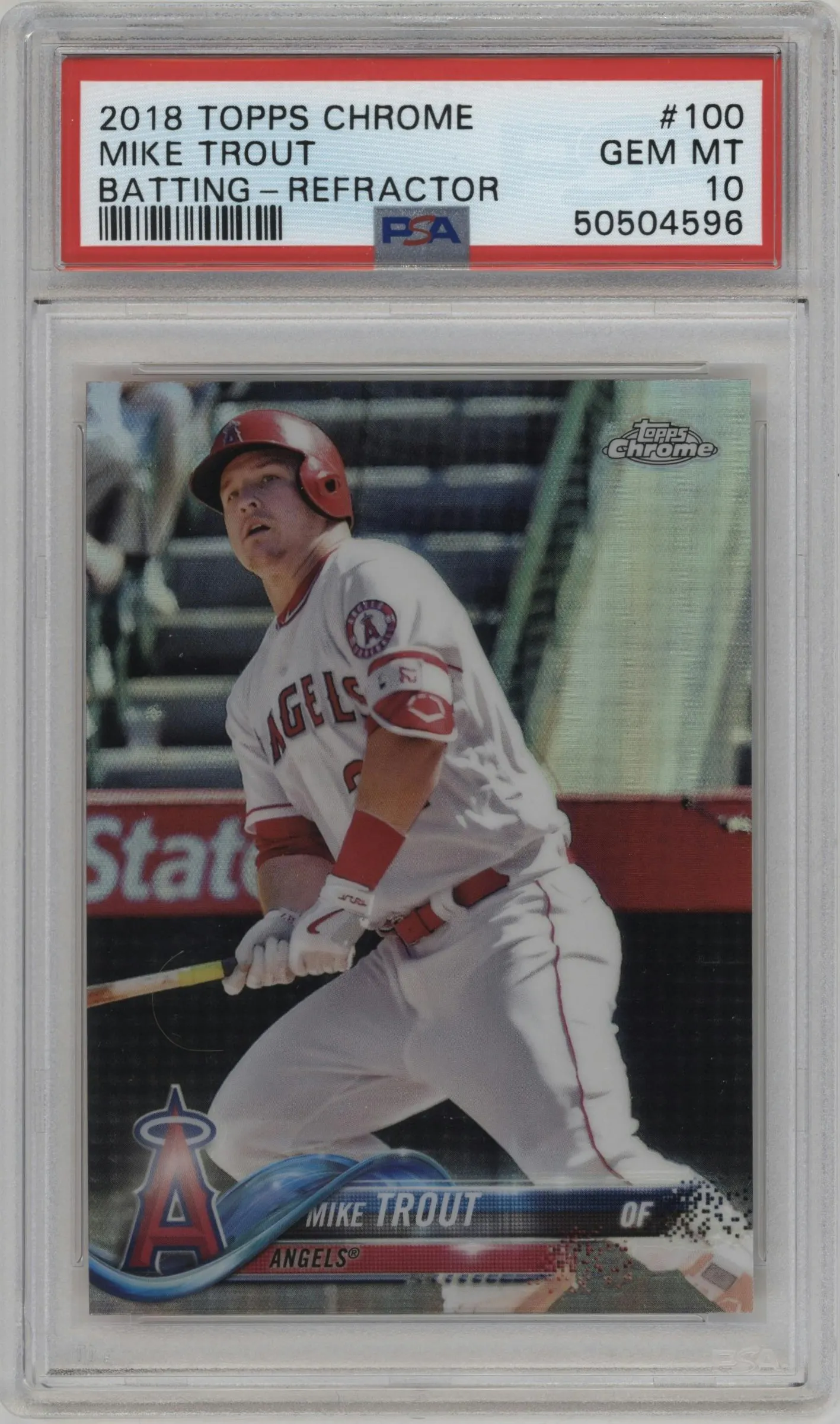2018 Topps Chrome Mike Trout Refractor #100 PSA 10