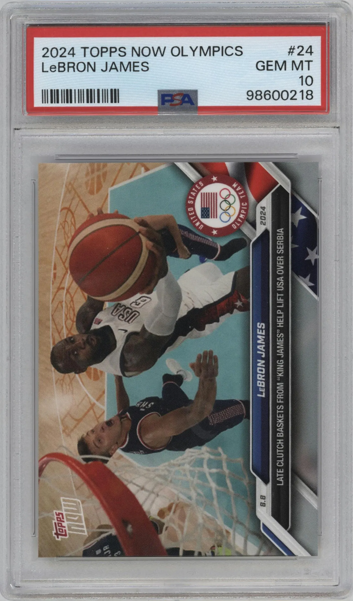 2024 Topps Now Olympics LeBron James #24 PSA 10