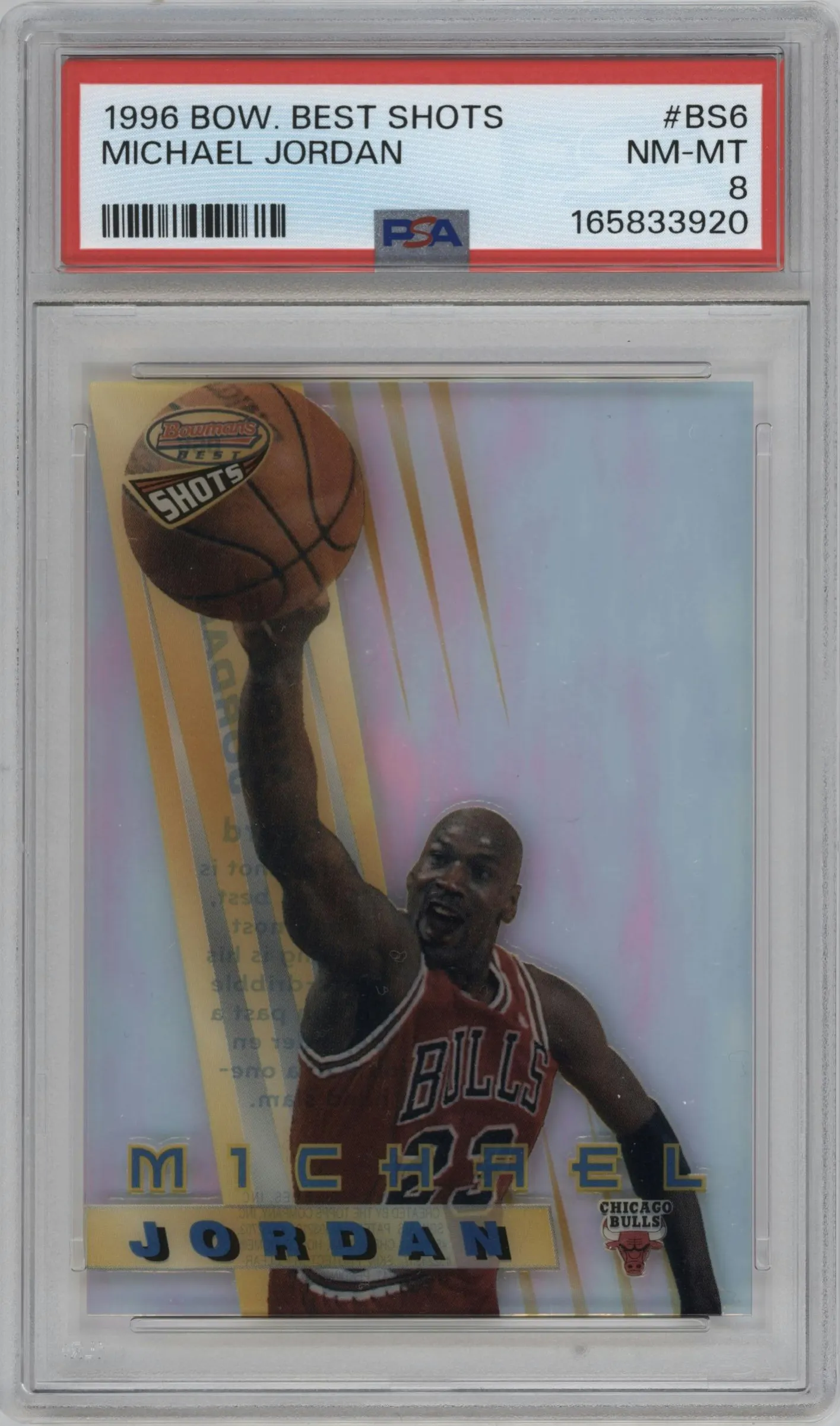 1996 Bowman’s Best Best Shots Michael Jordan #BS6 PSA 8