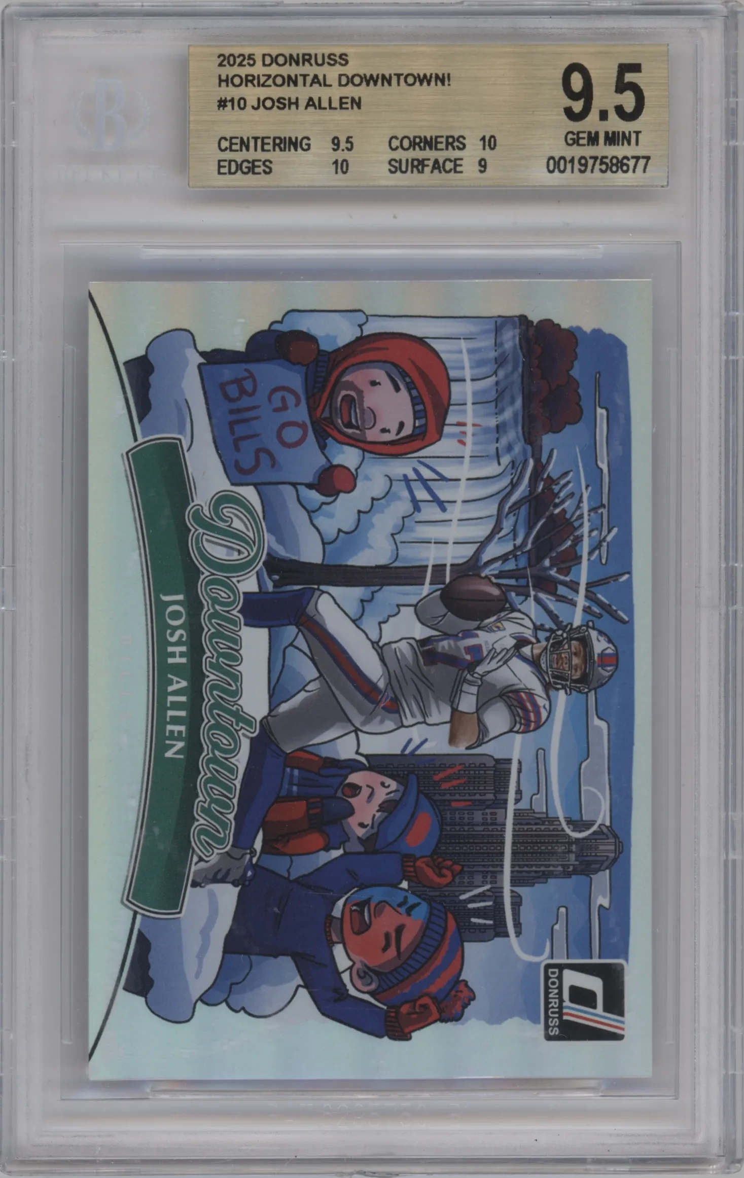 2025 Panini Donruss Downtown Horizontal Josh Allen #10 BGS 9.5