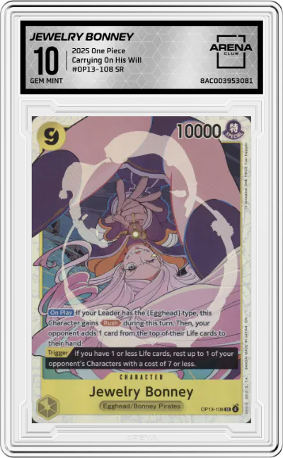 2025 One Piece Carrying On His Will Jewelry Bonney SR #OP13-108 SR ARENA CLUB 10