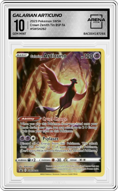 2023 Pokemon SWSH Galarian Articuno Crown Zenith Collection Tin #SWSH282 ARENA CLUB 10