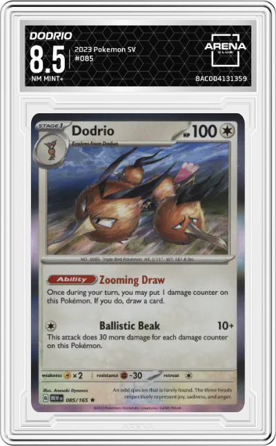 2023 Pokemon SV Dodrio #085 ARENA CLUB 8.5