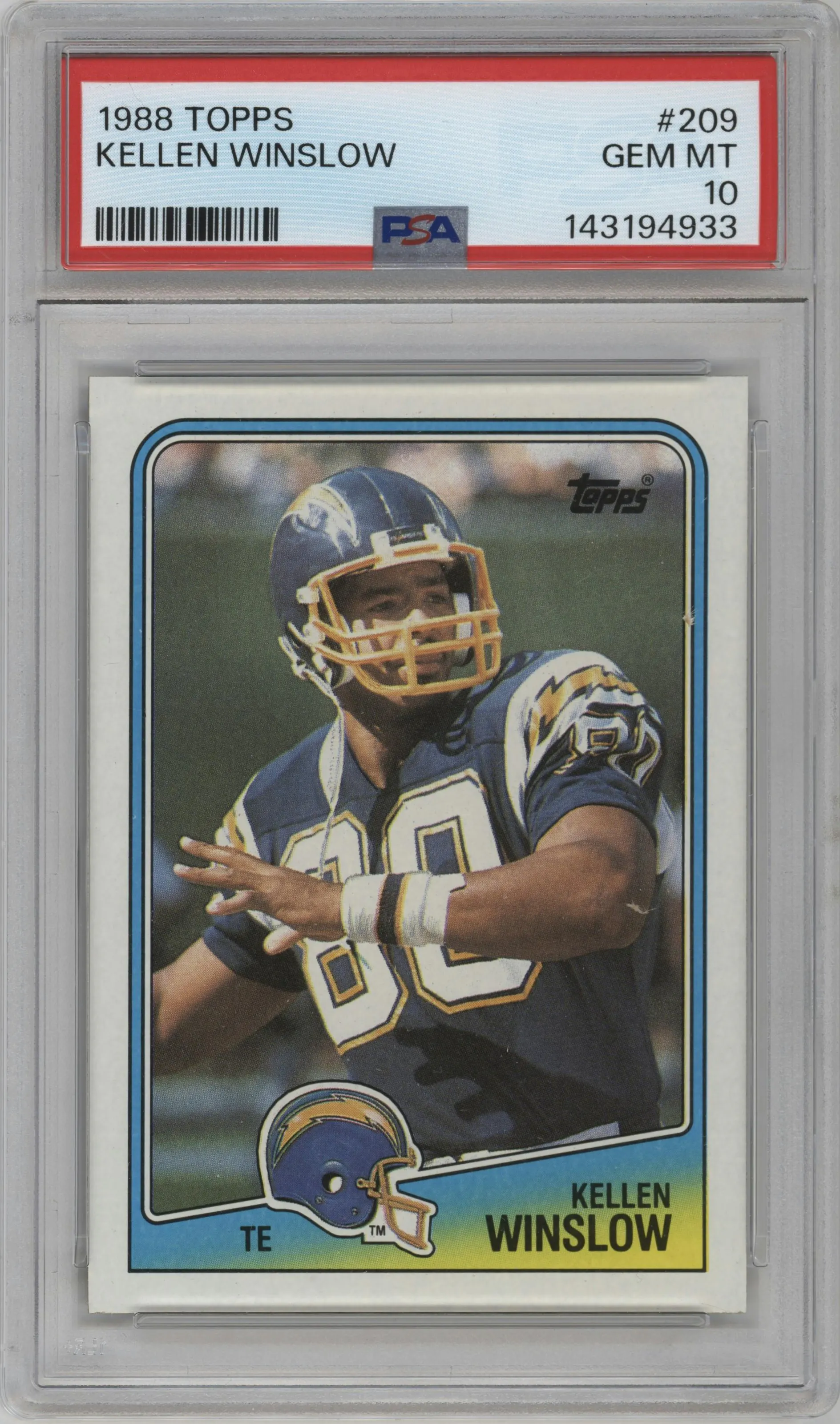 1988 Topps Kellen Winslow #209 PSA 10