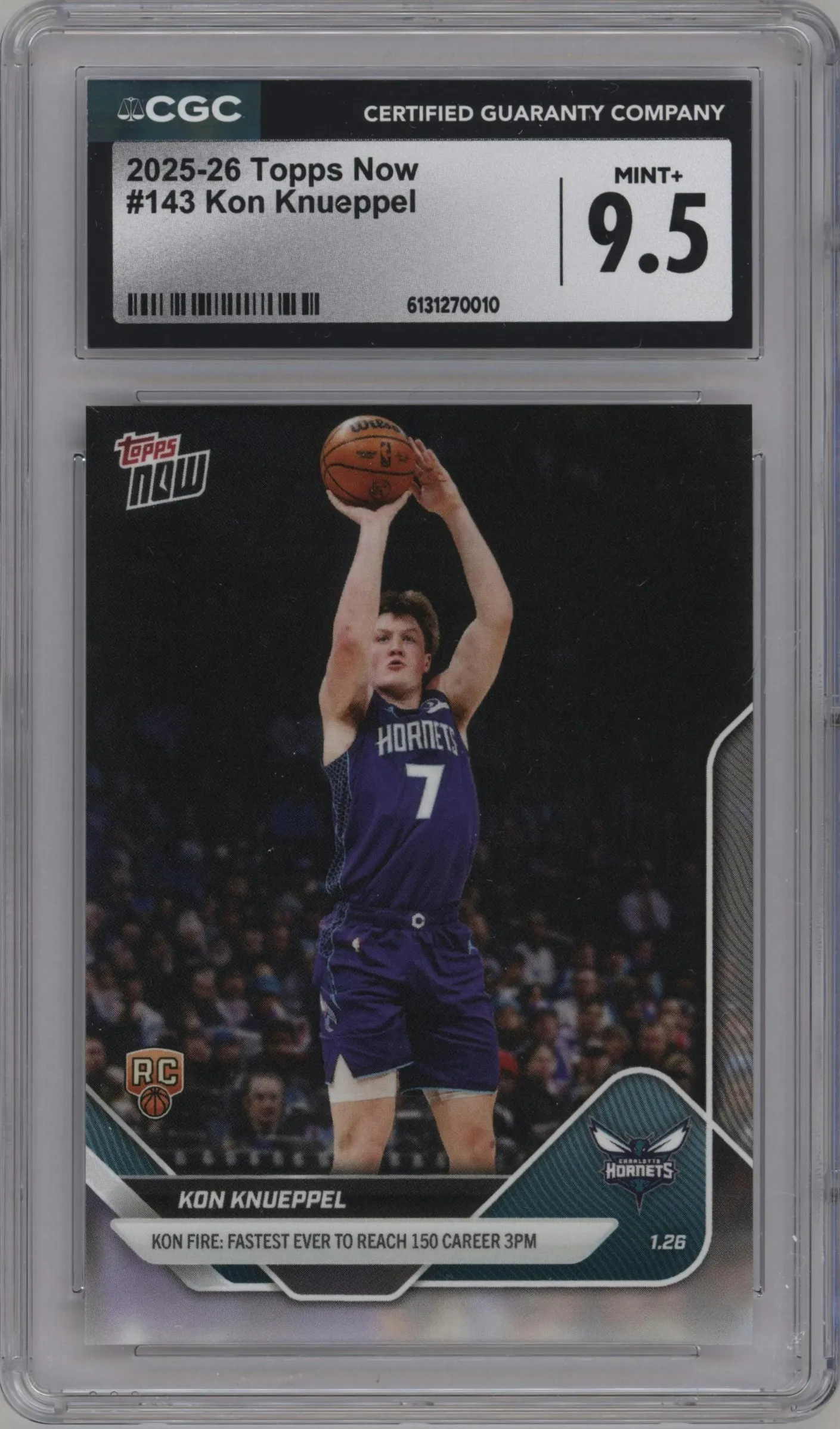 2025 Topps Now Kon Knueppel #143 CGC 9.5